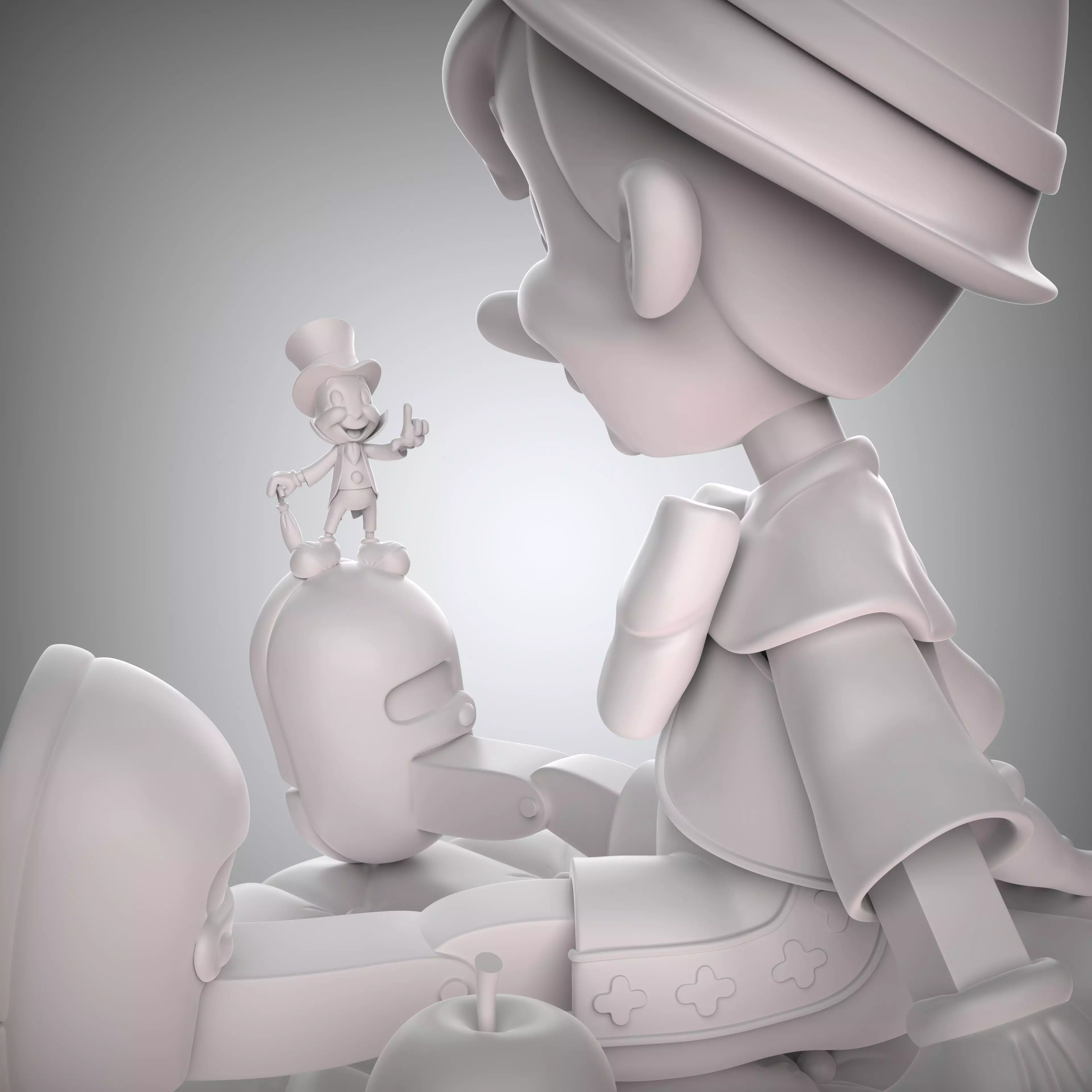 PINOCCHIO and JIMINY CRICKET 3D print model_8