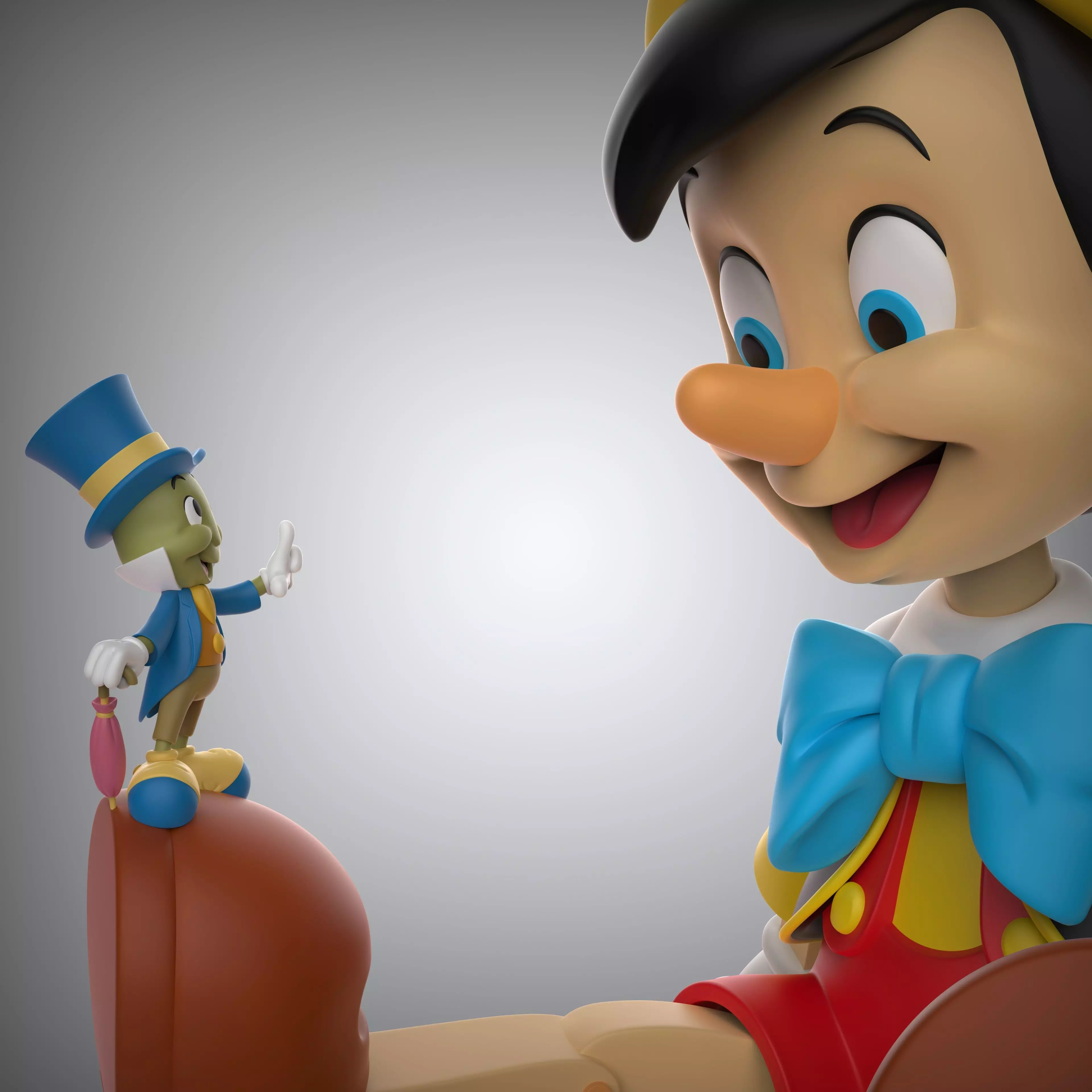 PINOCCHIO and JIMINY CRICKET 3D print model_4