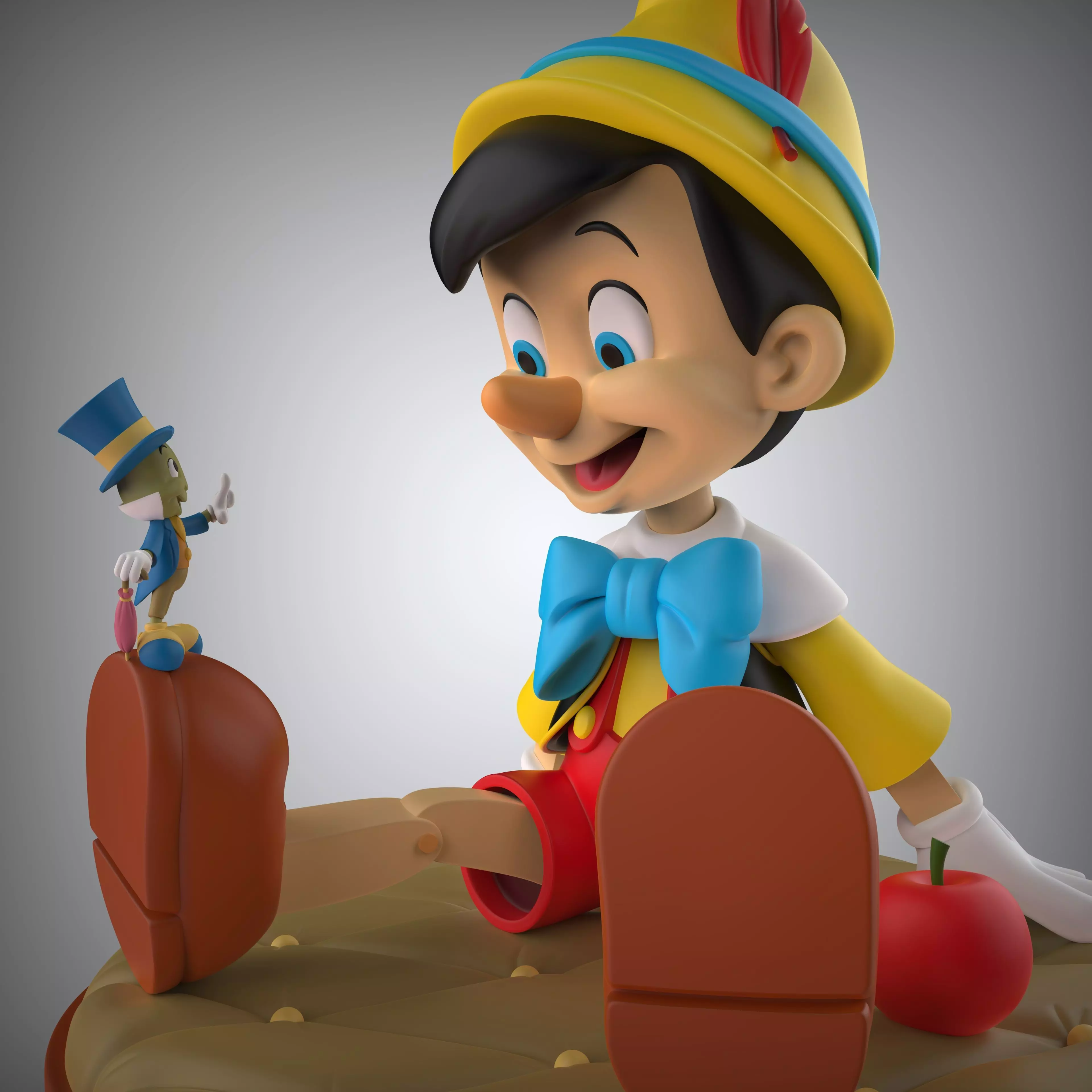 PINOCCHIO and JIMINY CRICKET 3D print model_5
