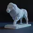 Lion walking statue STL