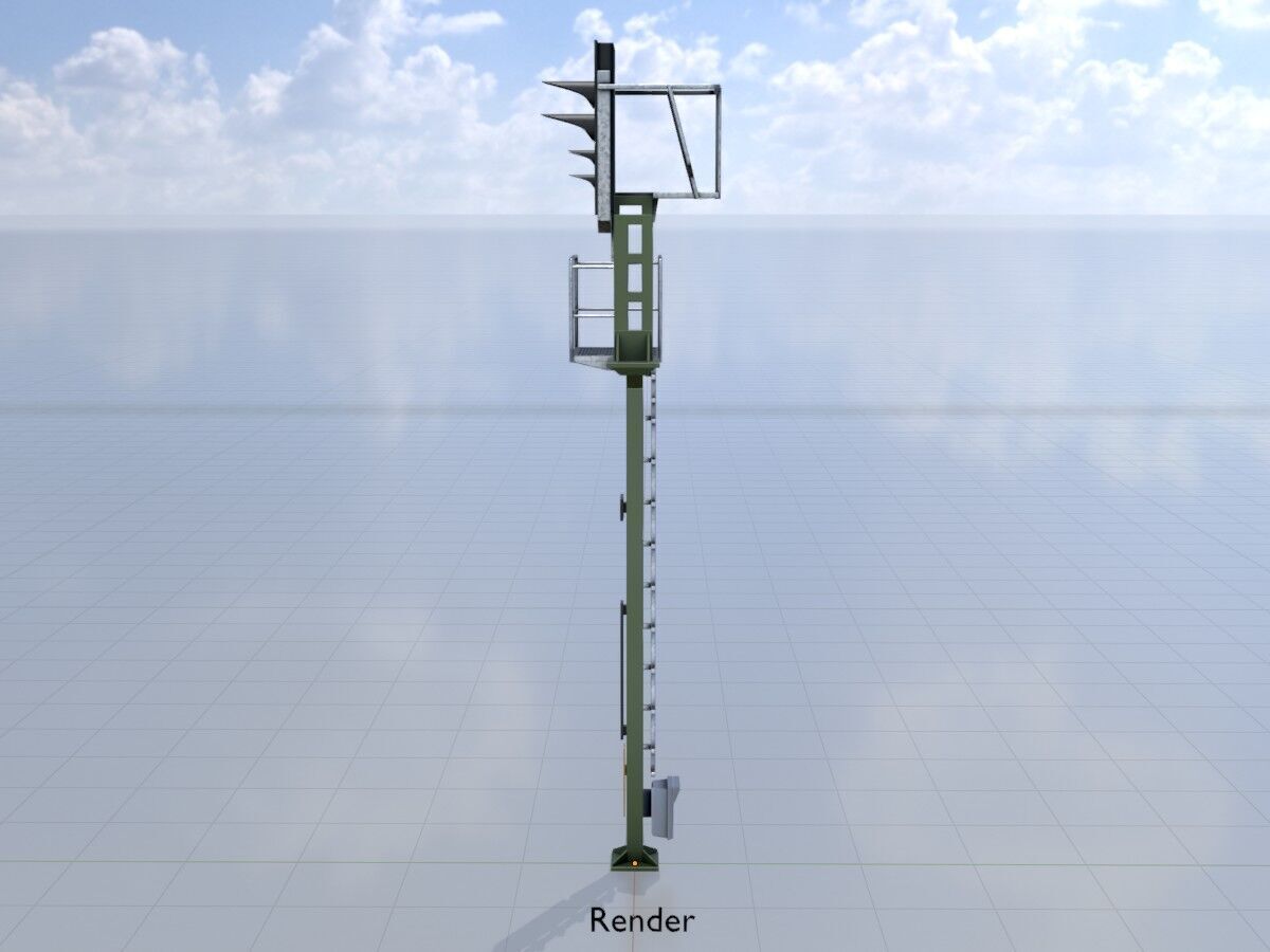KS-Railway Signal Post 7000mm Version-1 Low-poly 3D model_14
