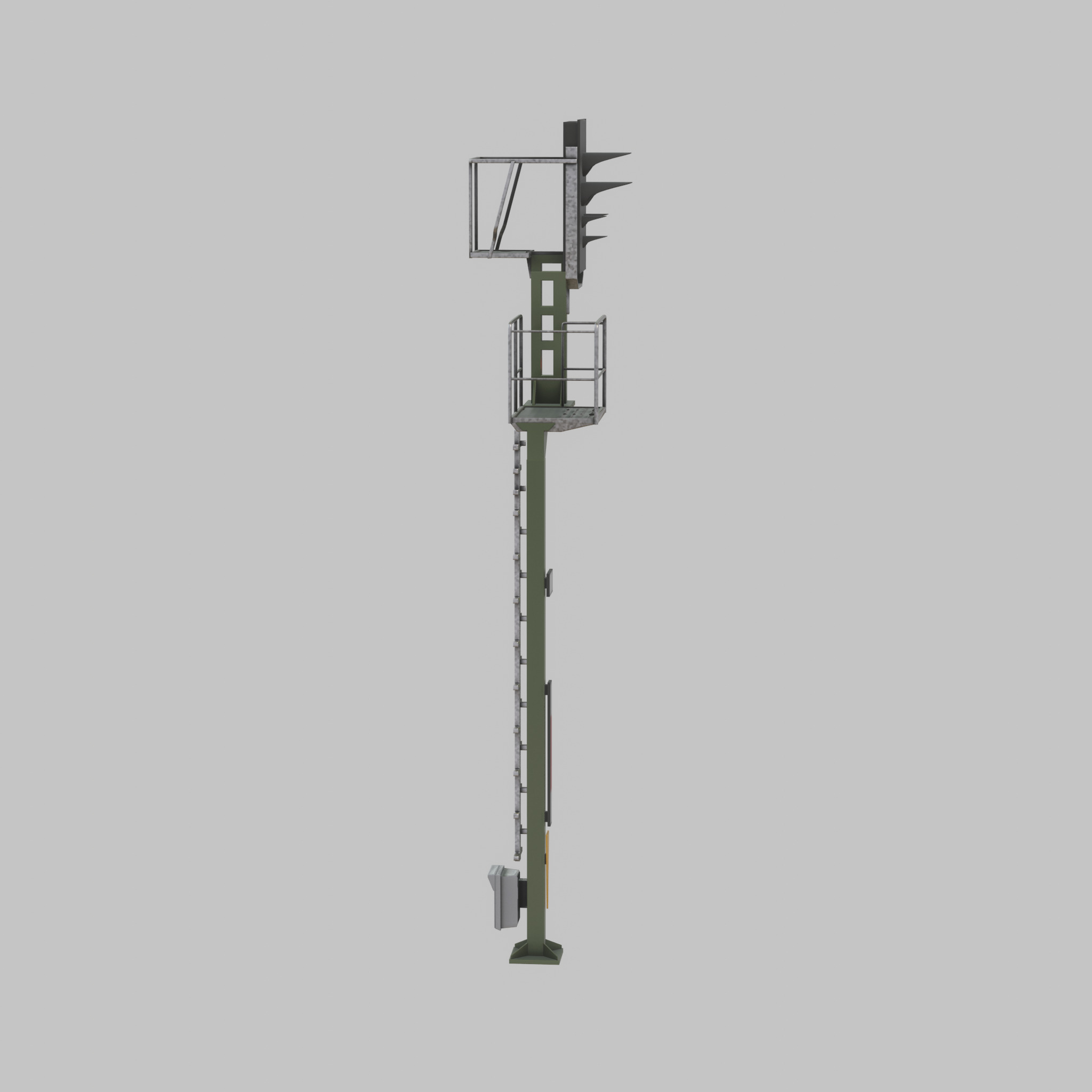 KS-Railway Signal Post 7000mm Version-1 Low-poly 3D model_42