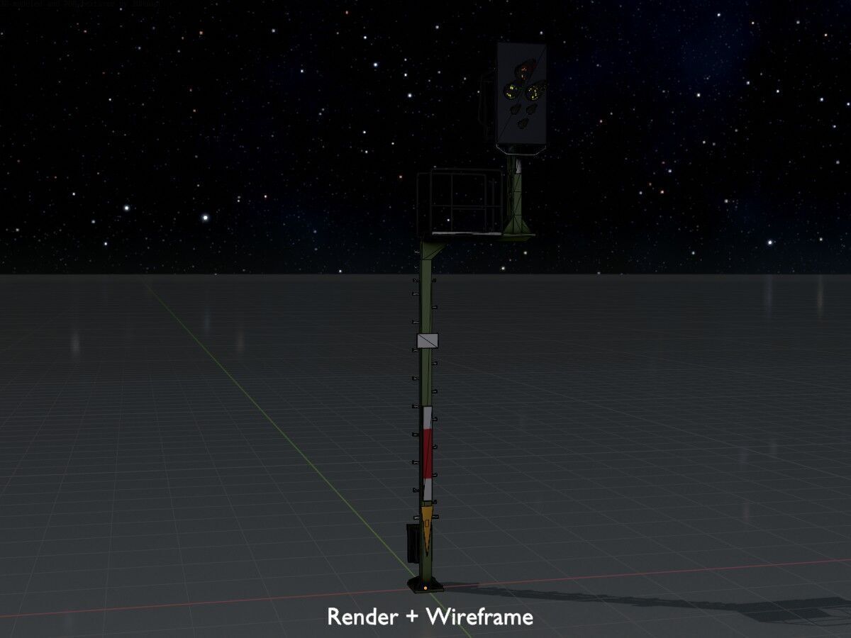 KS-Railway Signal Post 7000mm Version-1 Low-poly 3D model_8