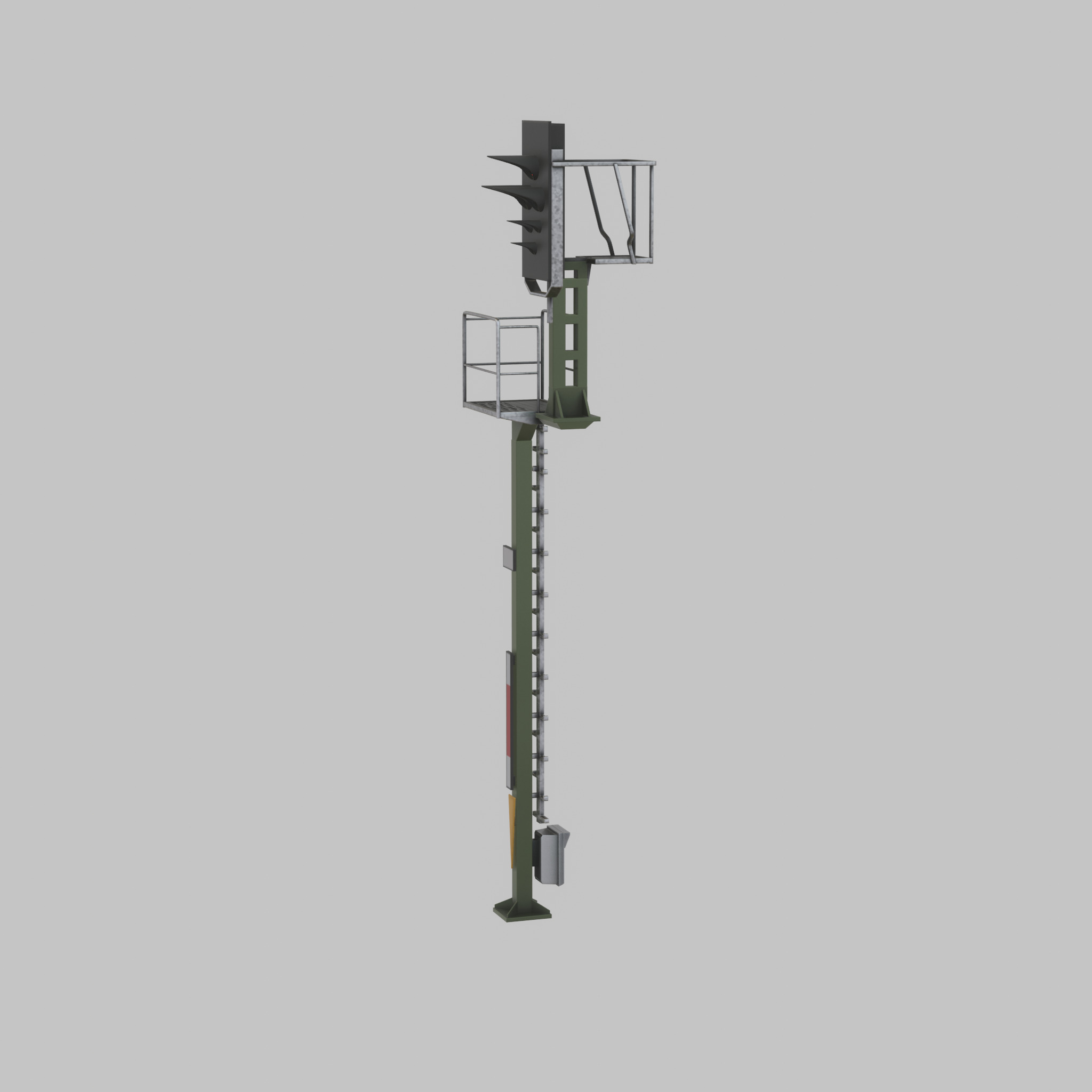 KS-Railway Signal Post 7000mm Version-1 Low-poly 3D model_23