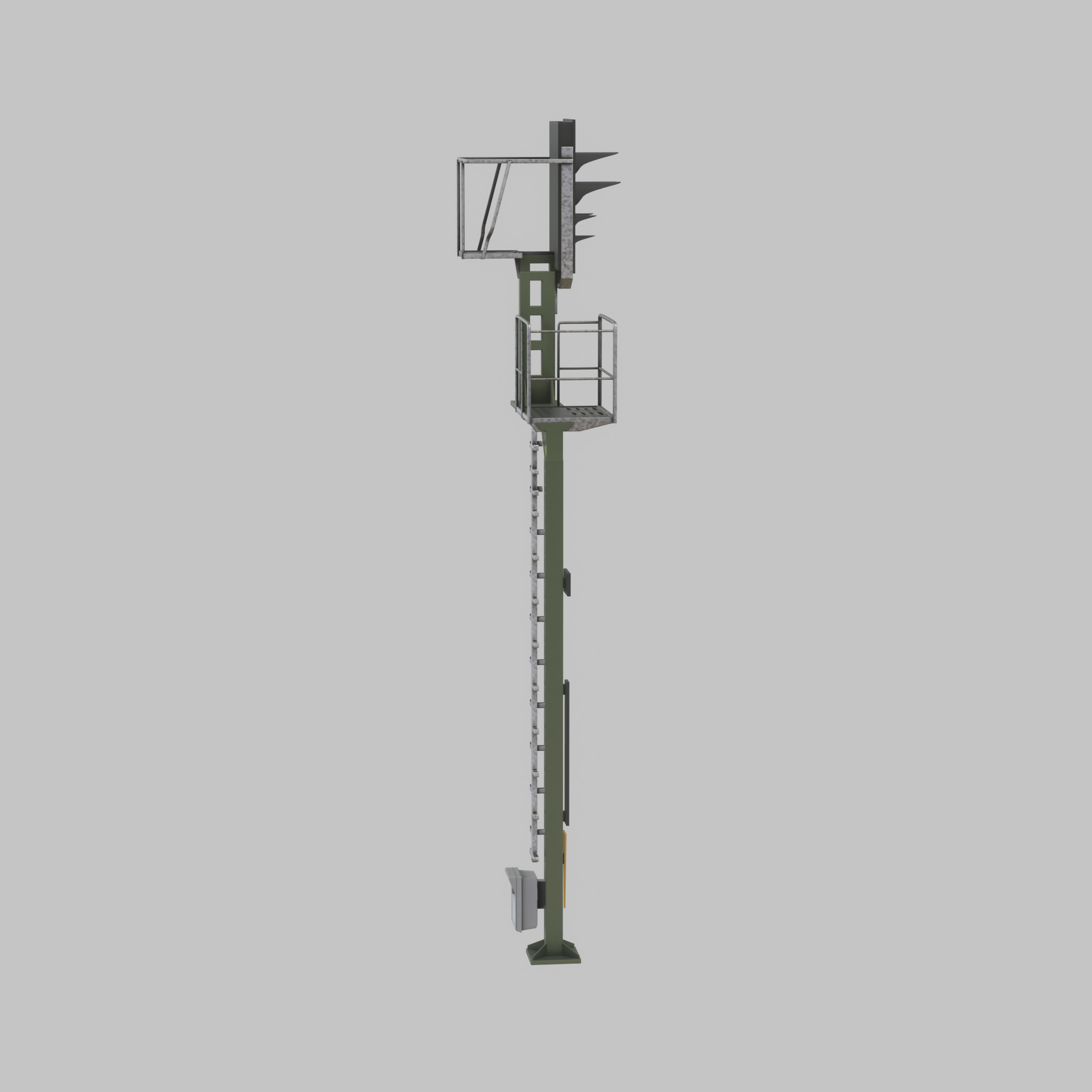 KS-Railway Signal Post 7000mm Version-1 Low-poly 3D model_46