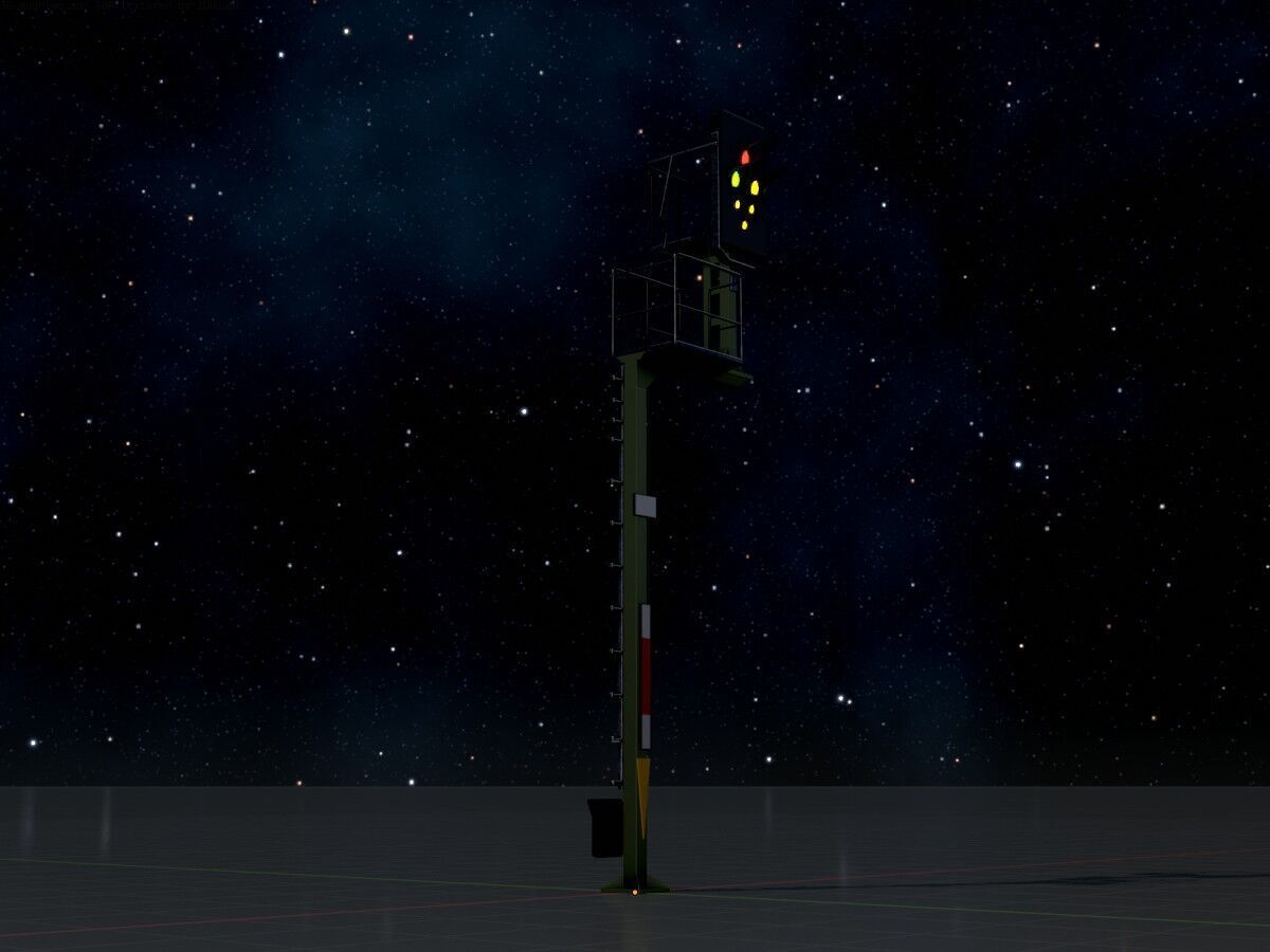 KS-Railway Signal Post 7000mm Version-1 Low-poly 3D model_4