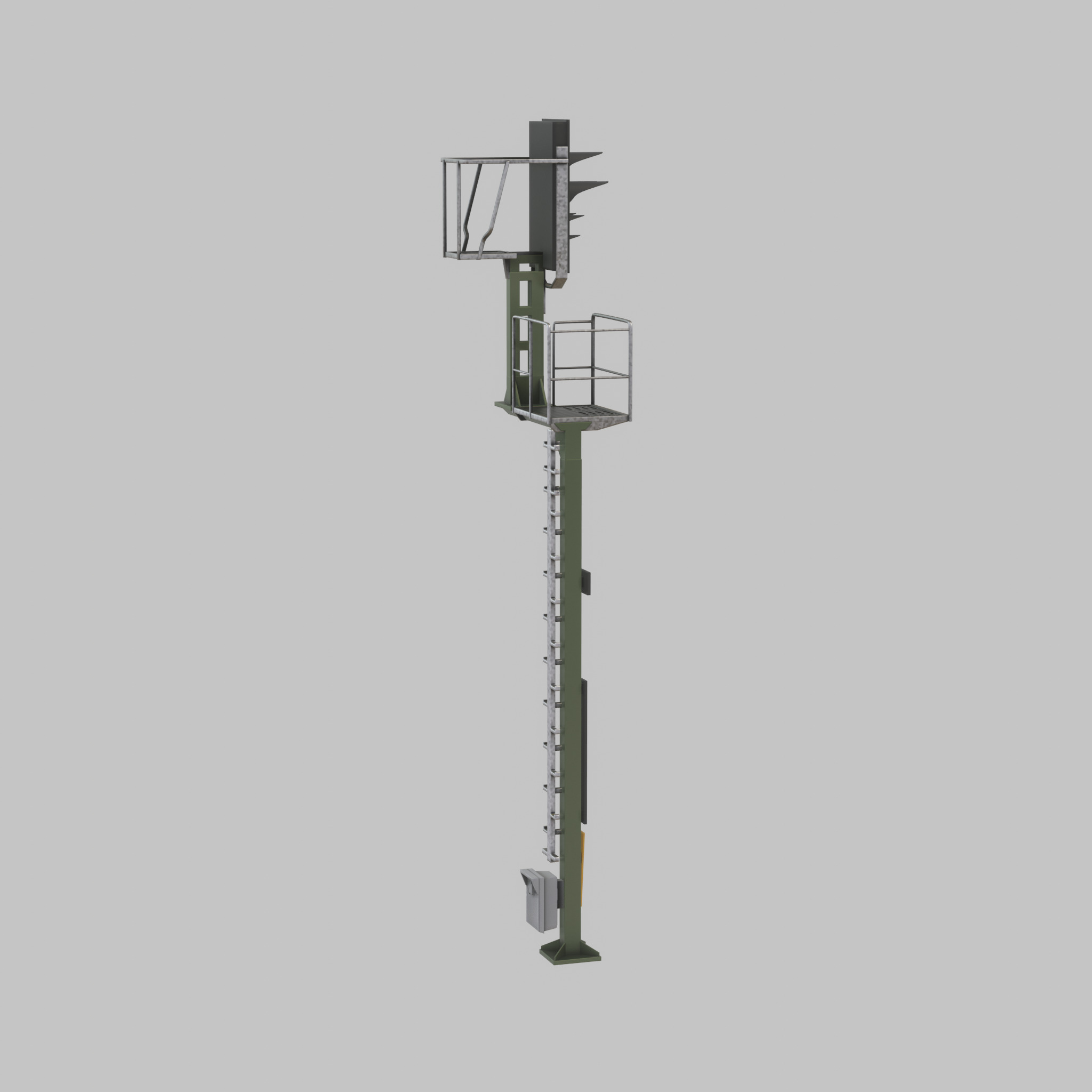 KS-Railway Signal Post 7000mm Version-1 Low-poly 3D model_27