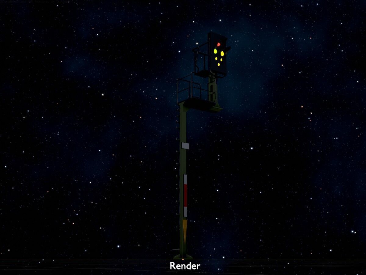 KS-Railway Signal Post 7000mm Version-1 Low-poly 3D model_20