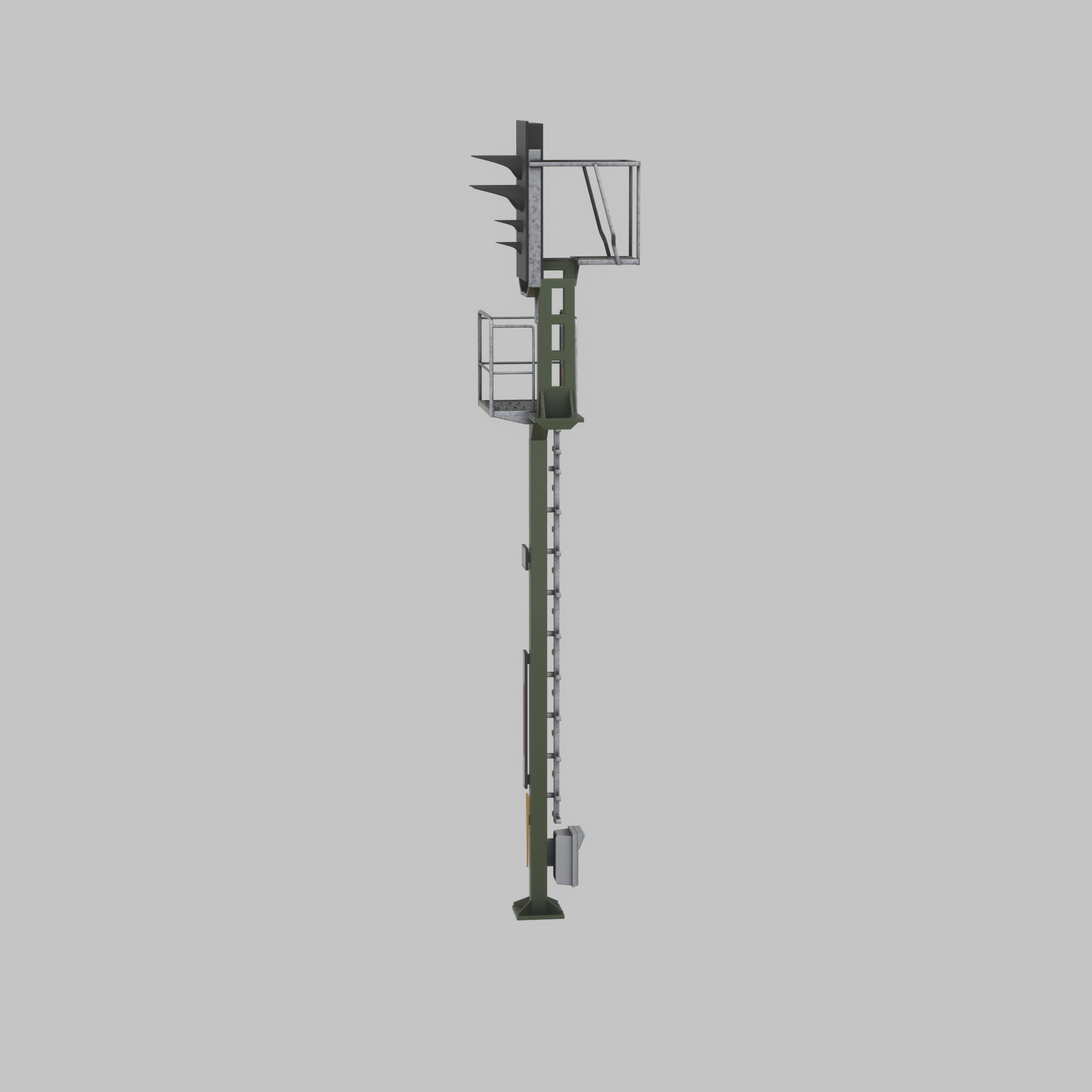 KS-Railway Signal Post 7000mm Version-1 Low-poly 3D model_28