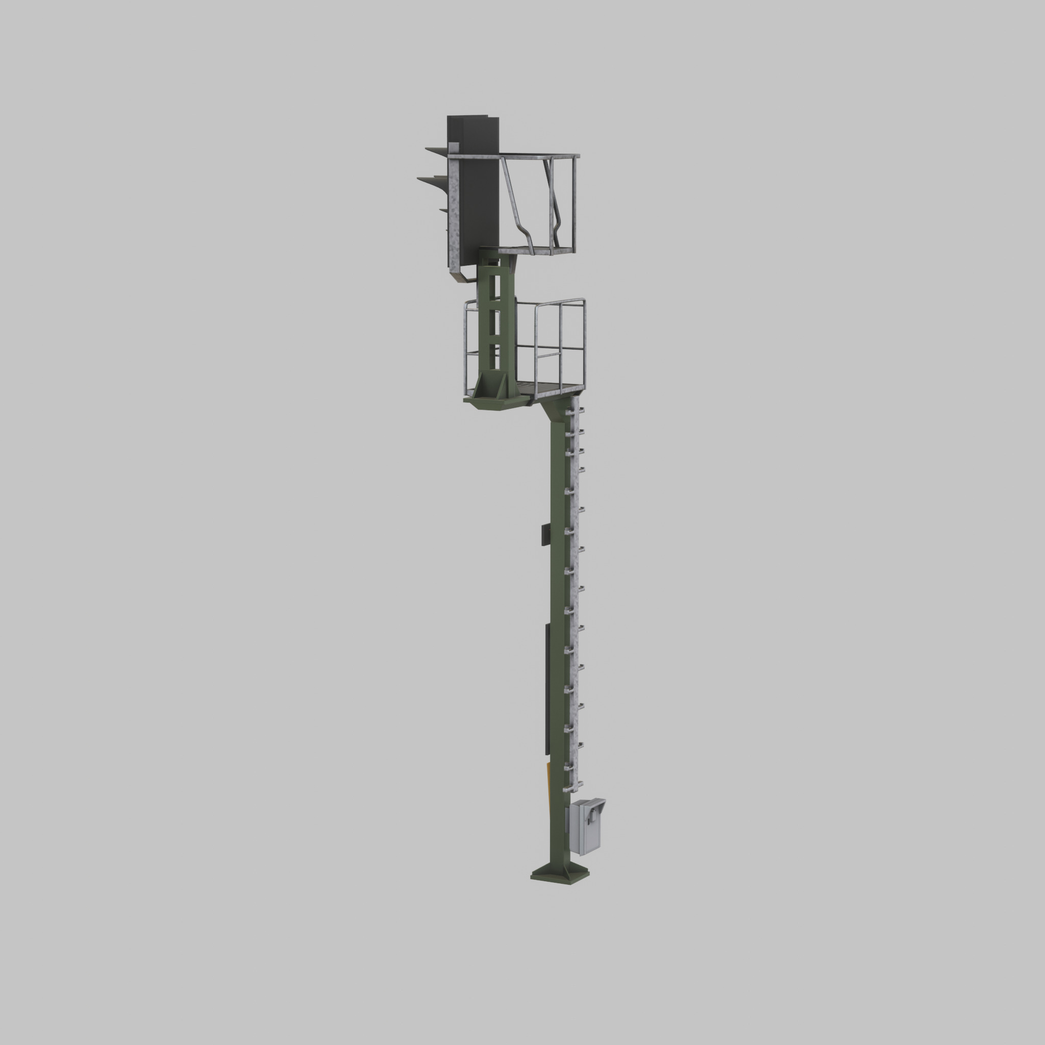 KS-Railway Signal Post 7000mm Version-1 Low-poly 3D model_40