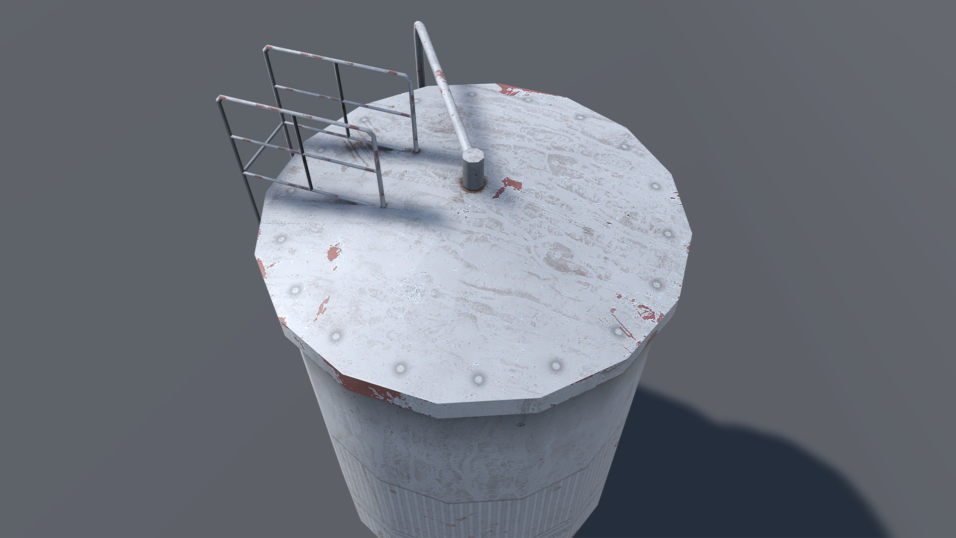 Lowpoly water tank Low-poly 3D model_3