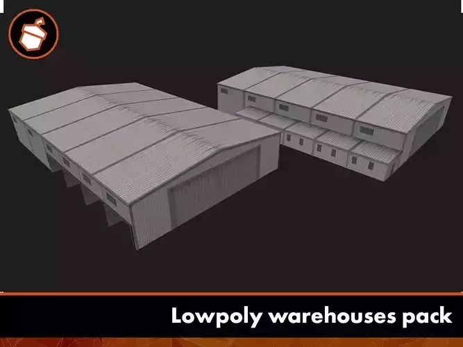 Lowpoly warehouses pack Low-poly 3D model