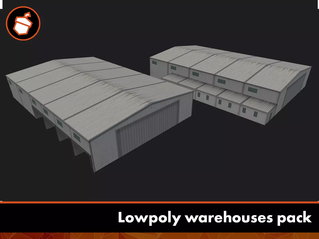 Lowpoly warehouses pack Low-poly 3D model_0