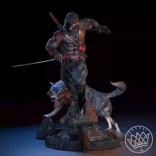 Fan Art - Snake Eyes - Statue - Removable Timber Wolf 3D print model