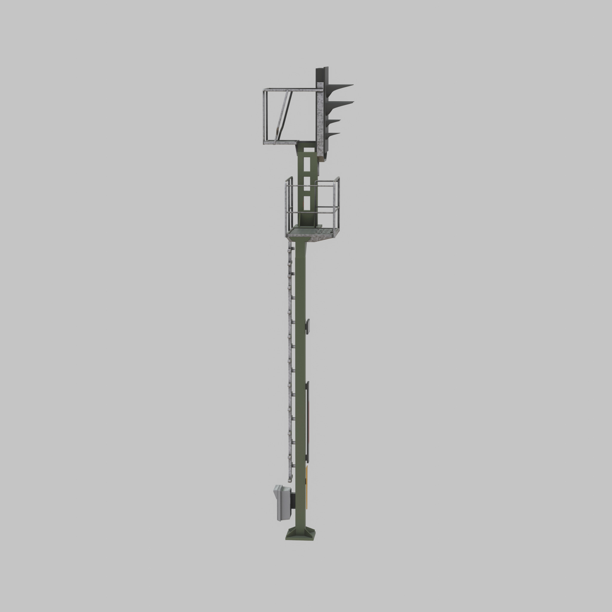 KS-Railway Signal Post 7000mm Version-2 Low-poly 3D model_37
