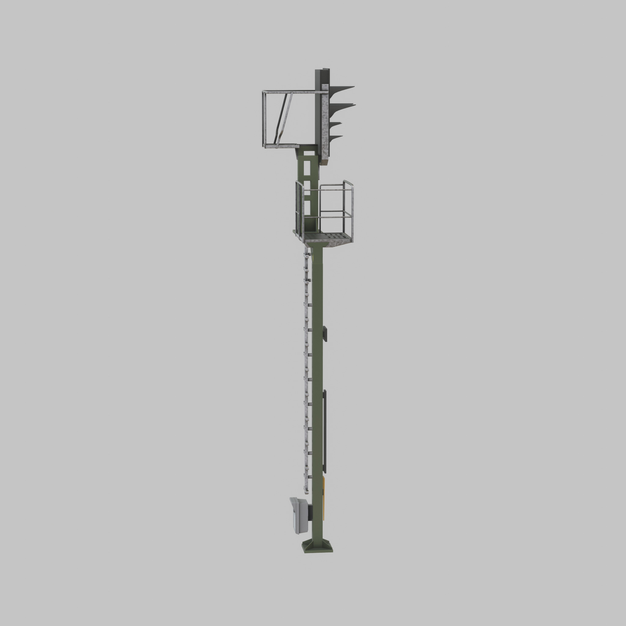 KS-Railway Signal Post 7000mm Version-2 Low-poly 3D model_36