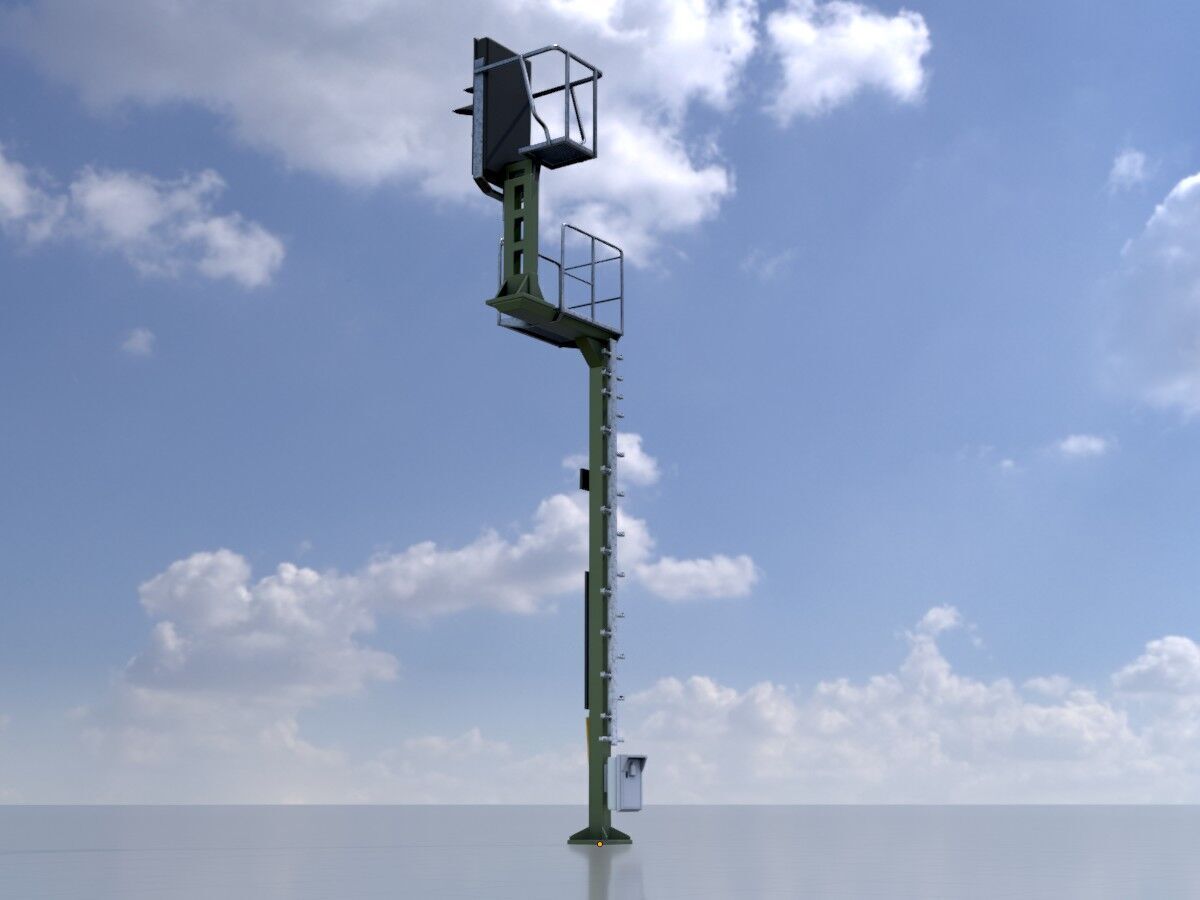 KS-Railway Signal Post 7000mm Version-2 Low-poly 3D model_2