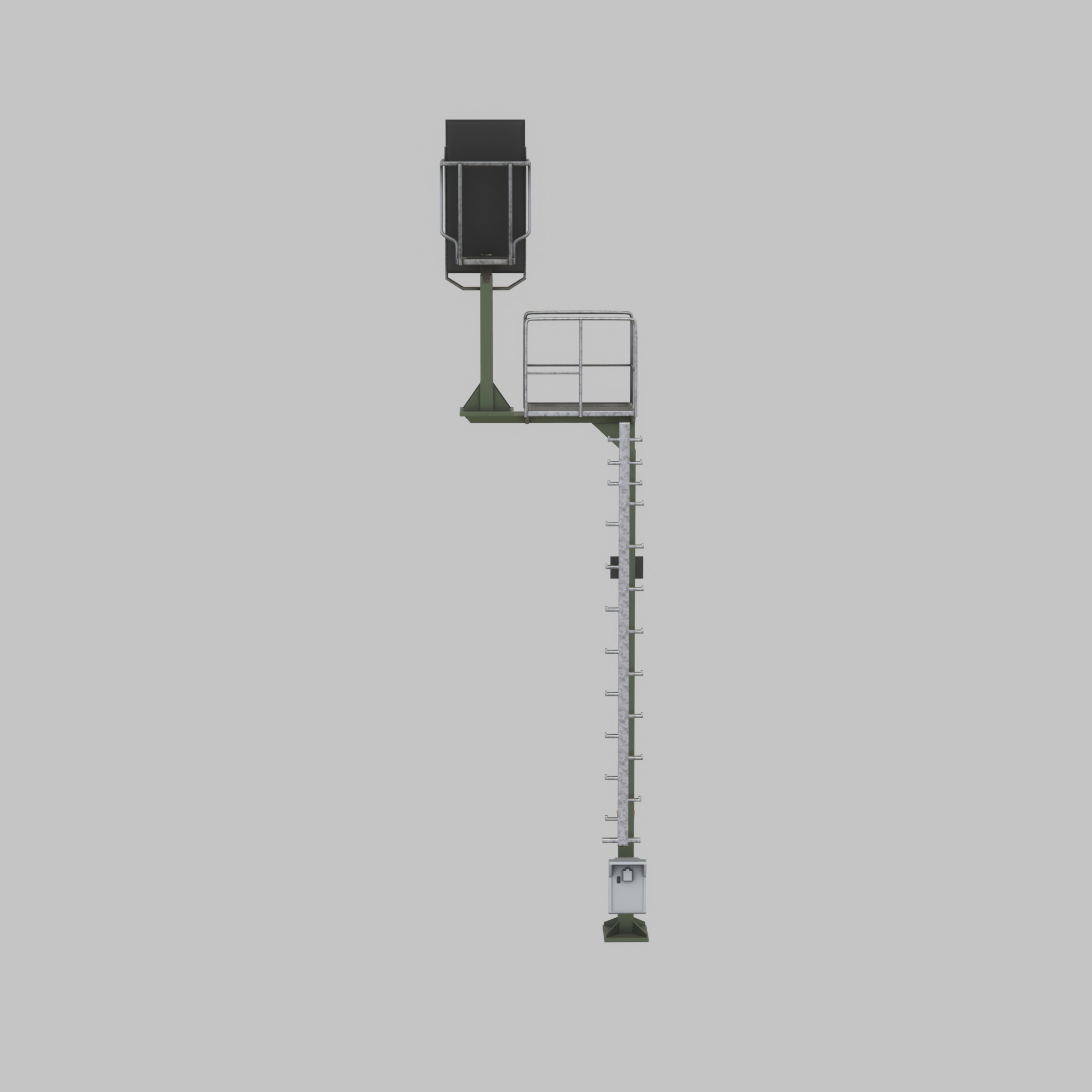 KS-Railway Signal Post 7000mm Version-2 Low-poly 3D model_28