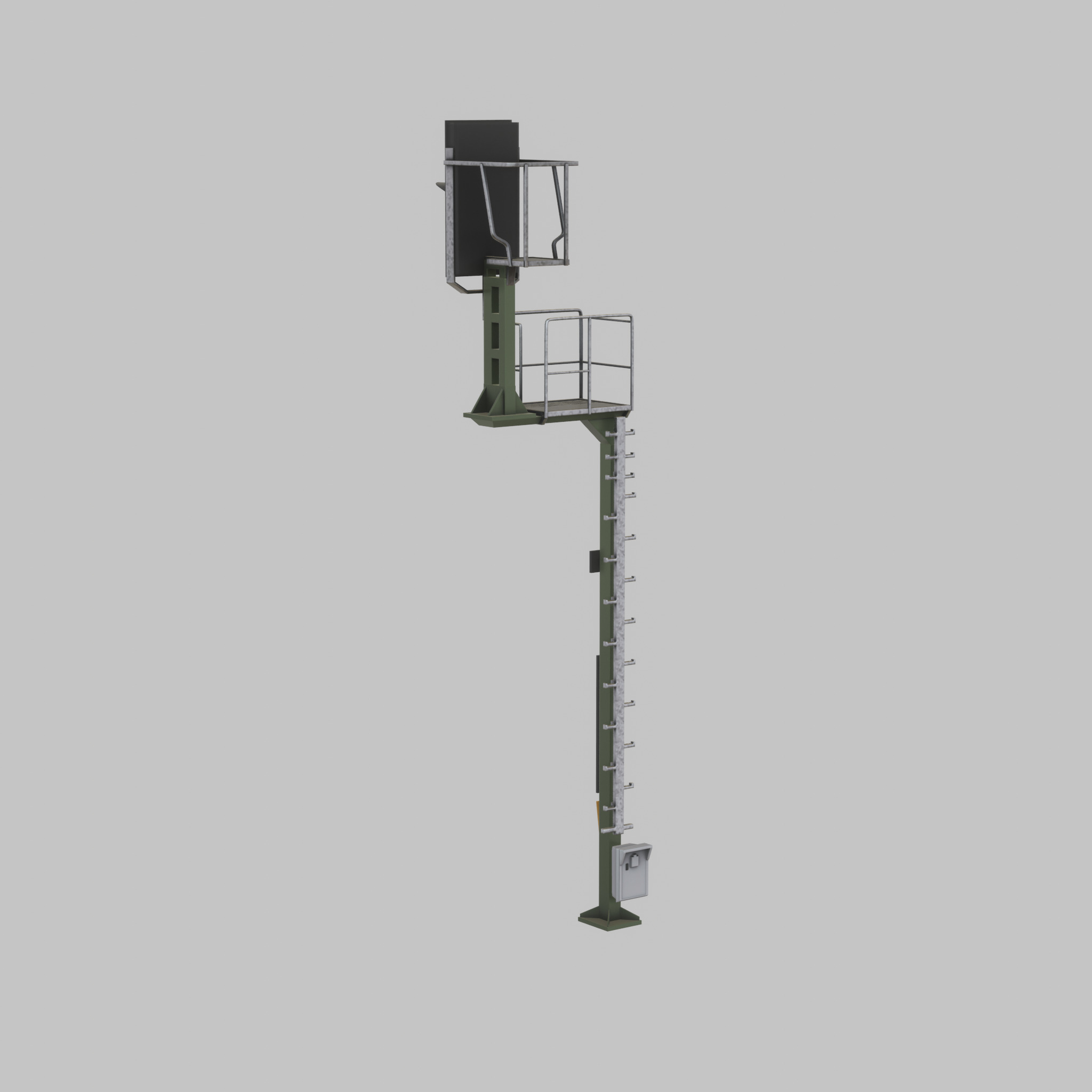 KS-Railway Signal Post 7000mm Version-2 Low-poly 3D model_25