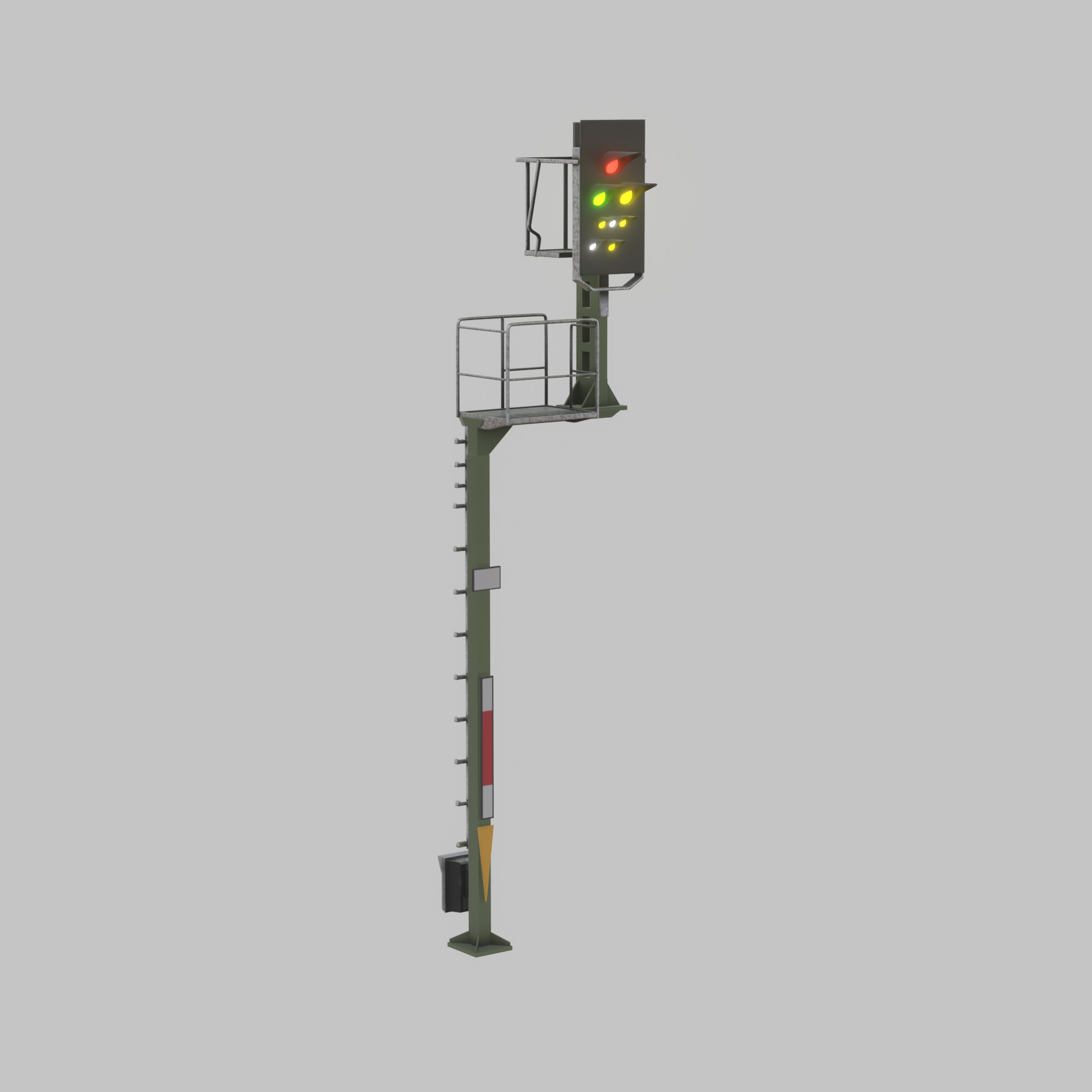 KS-Railway Signal Post 7000mm Version-2 Low-poly 3D model_41
