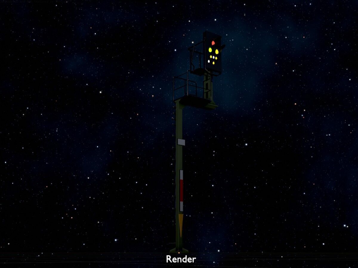 KS-Railway Signal Post 7000mm Version-2 Low-poly 3D model_20