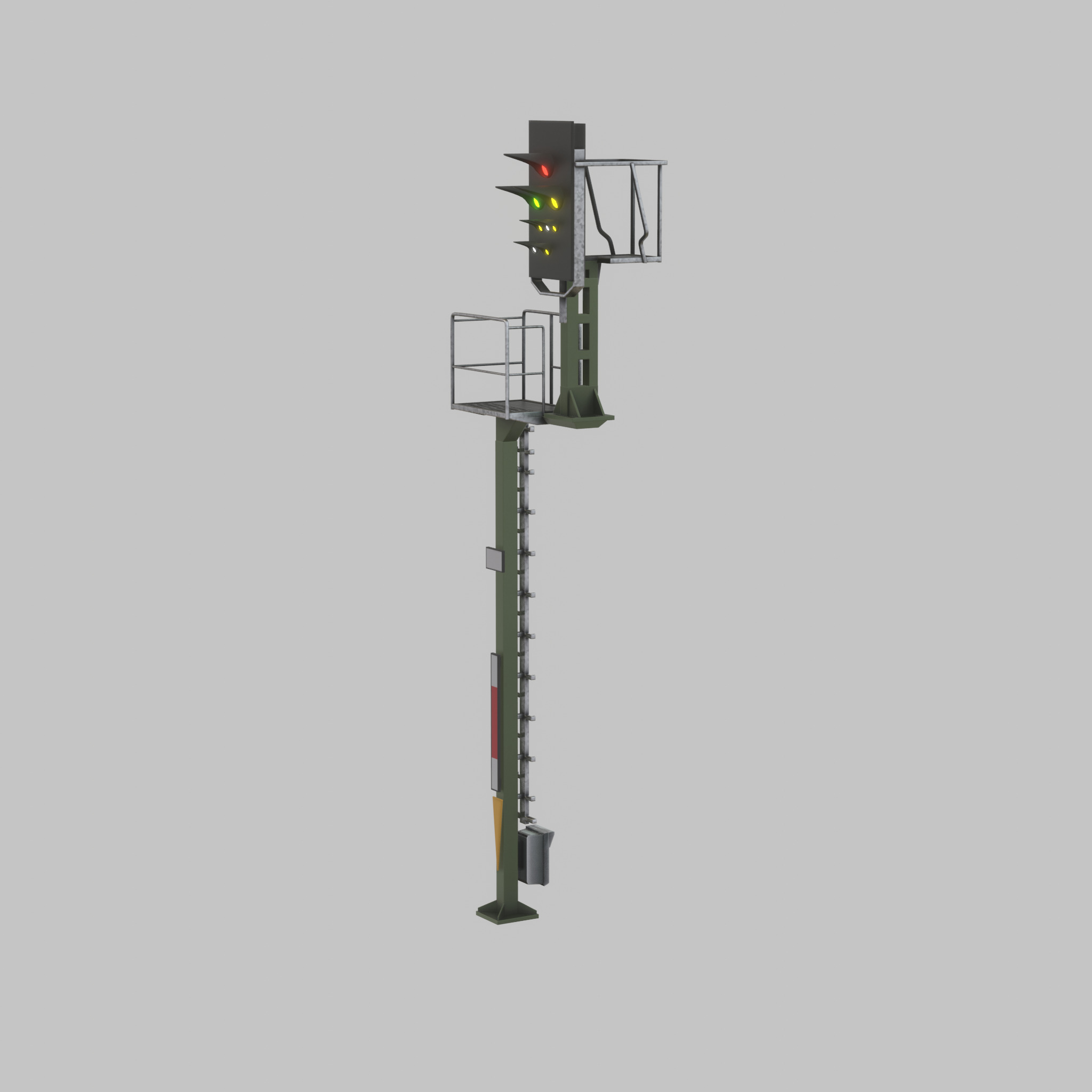 KS-Railway Signal Post 7000mm Version-2 Low-poly 3D model_47