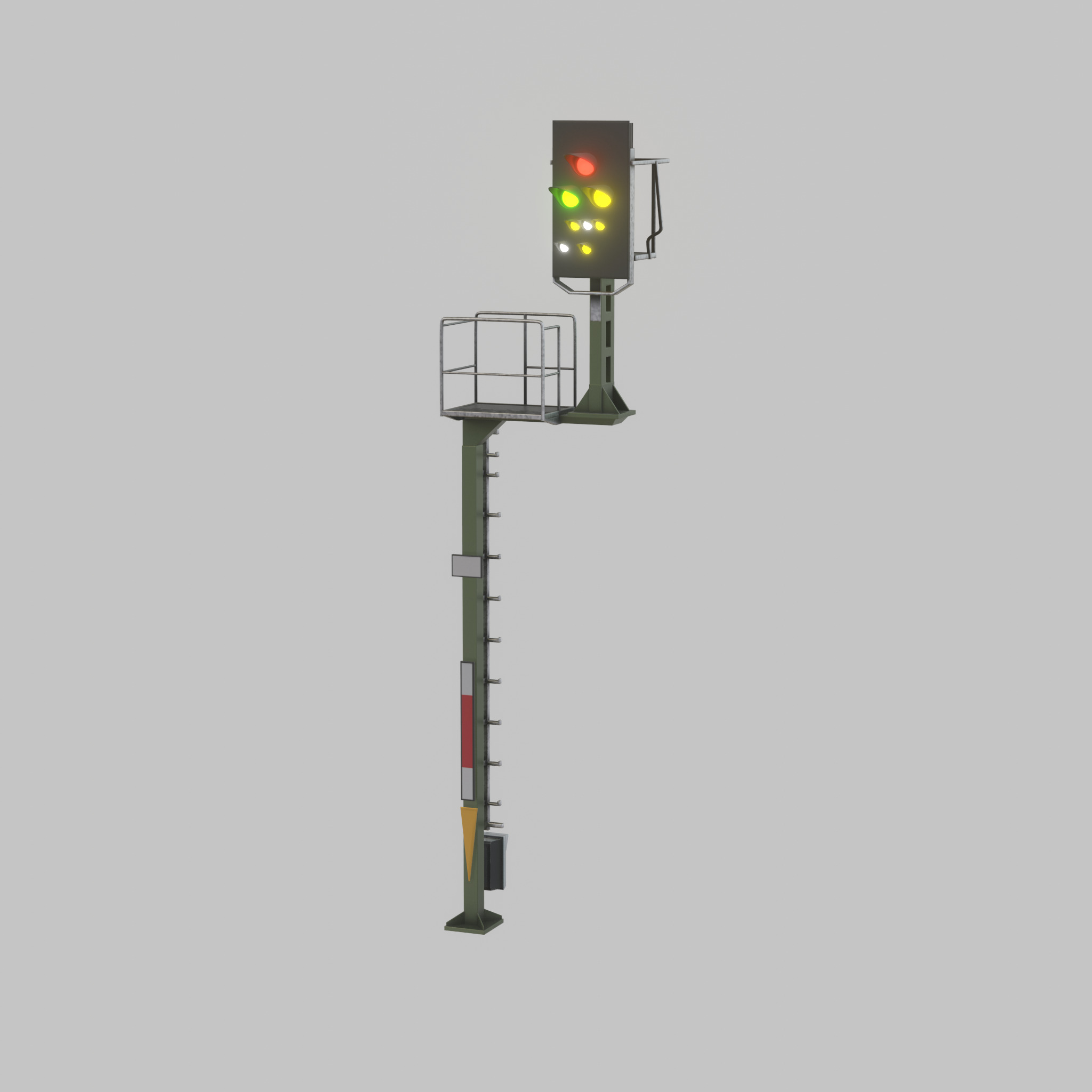 KS-Railway Signal Post 7000mm Version-2 Low-poly 3D model_43