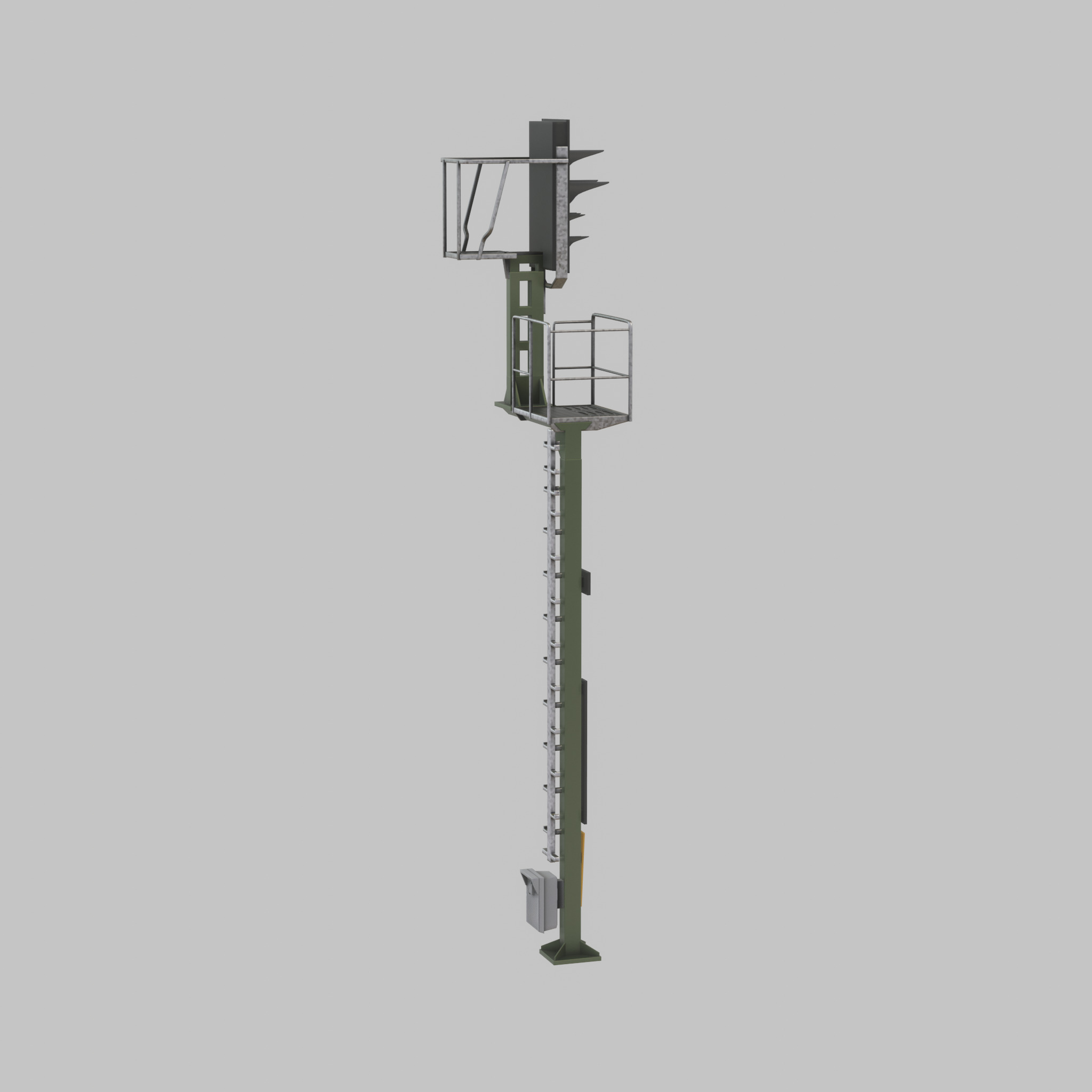 KS-Railway Signal Post 7000mm Version-2 Low-poly 3D model_35
