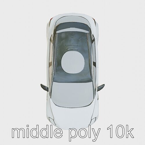 Futuristic Commuter Sedan 3D Model with Aero Rims Low-poly 3D model
