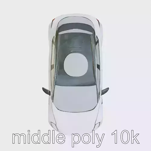 Futuristic Commuter Sedan 3D Model with Aero Rims Low-poly 3D model
