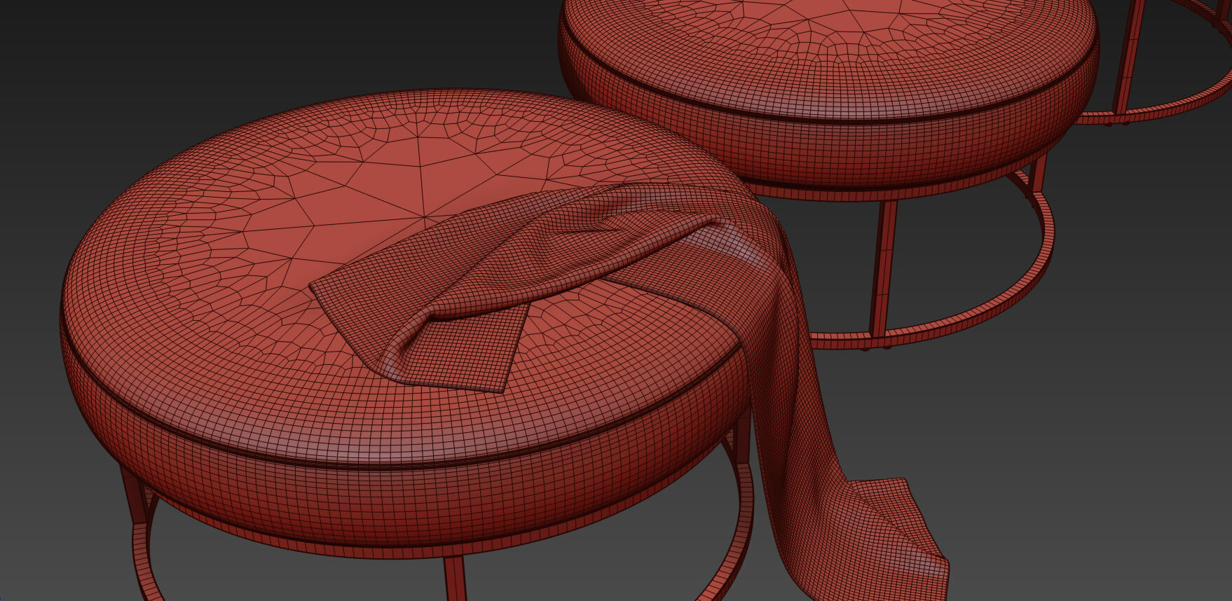 Millie Round Ottoman By Pottery Barn 3D model_10