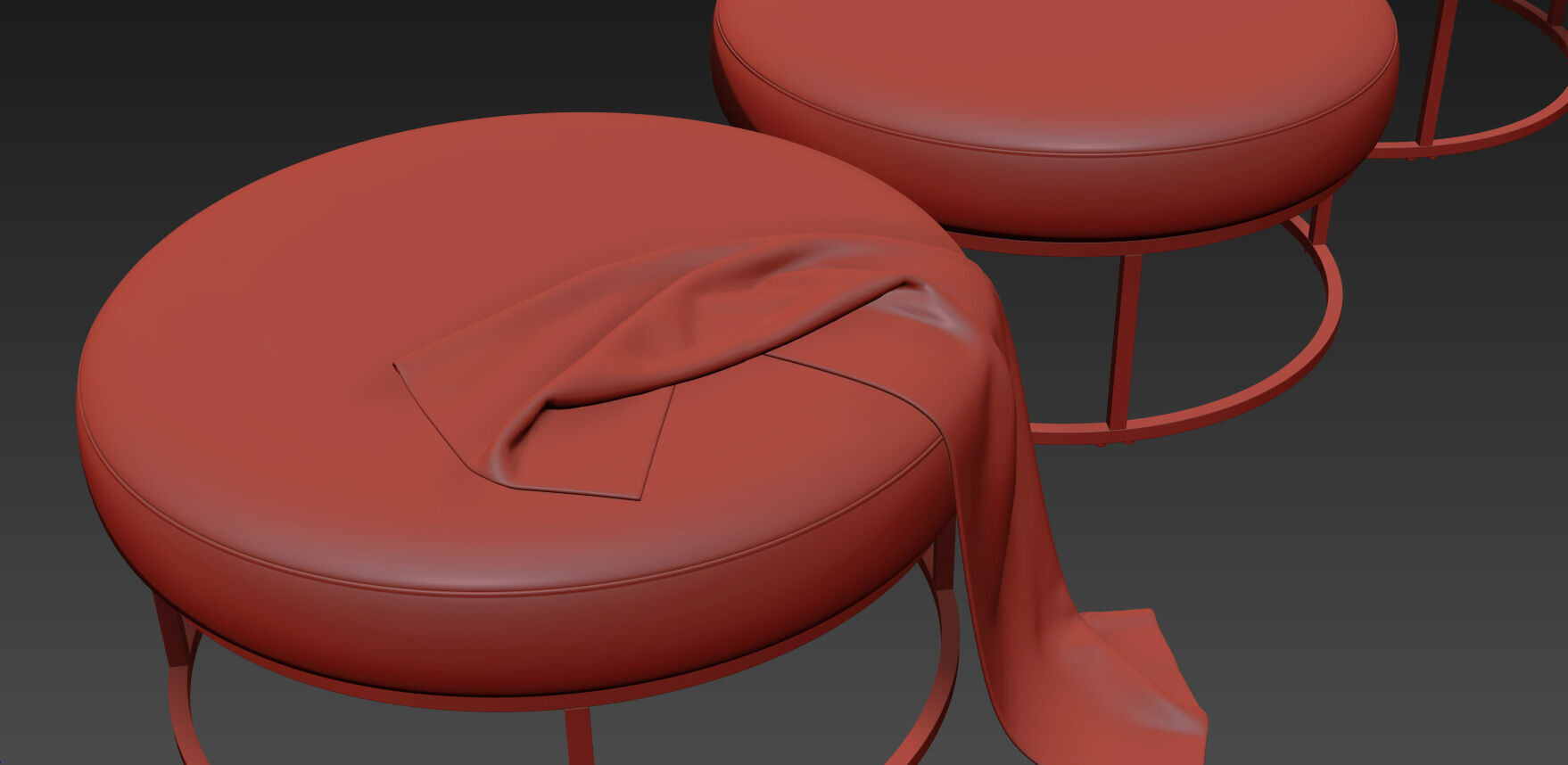 Millie Round Ottoman By Pottery Barn 3D model_9