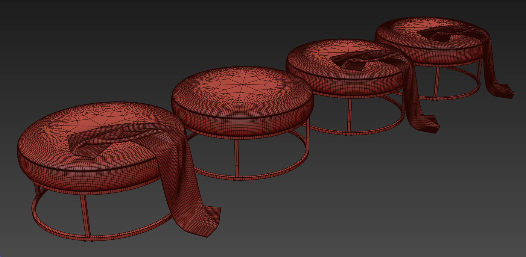 Millie Round Ottoman By Pottery Barn 3D model_7