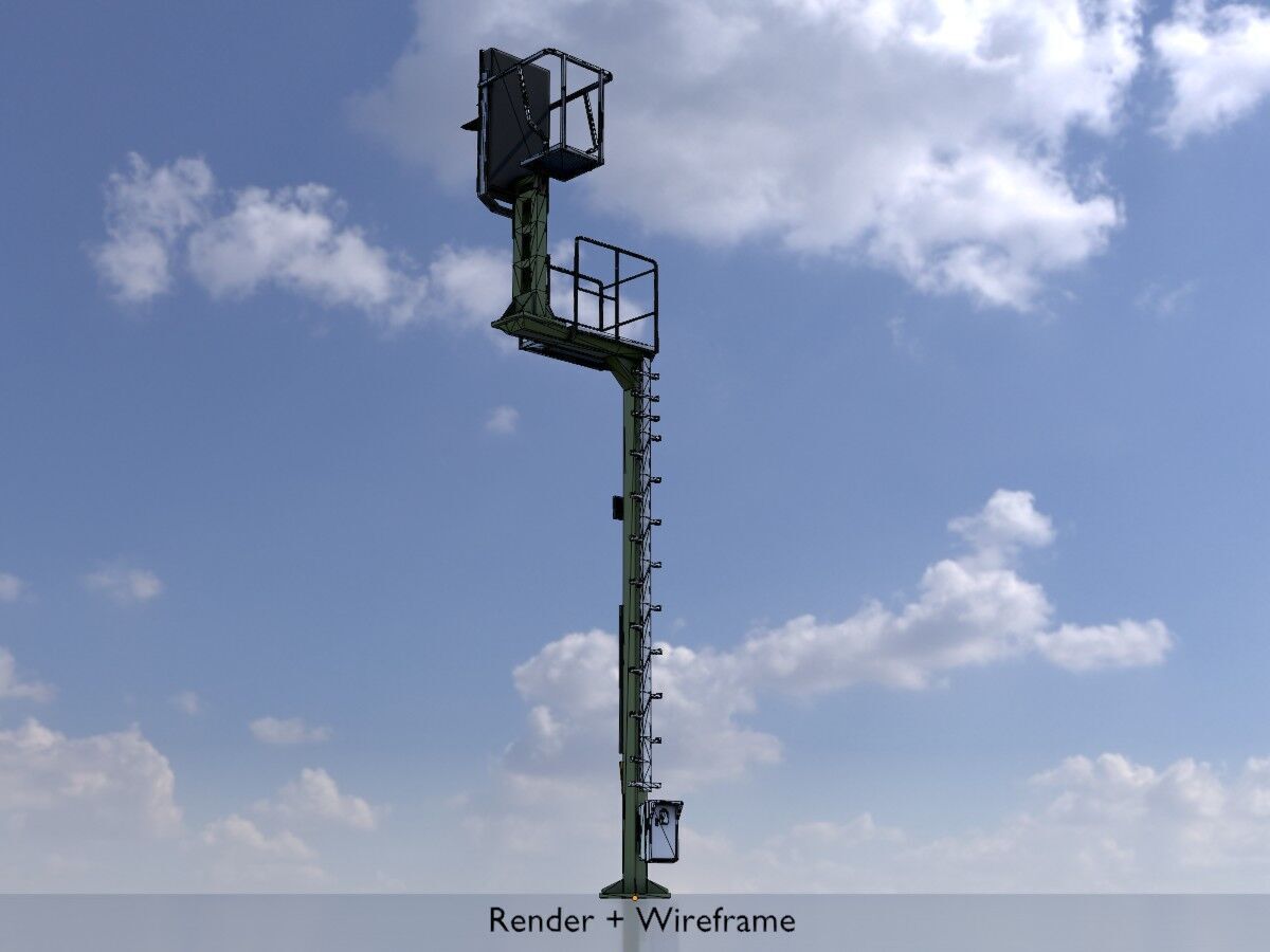 KS-Railway-Signal-Post 7000mm Version-3 Low-poly 3D model_6