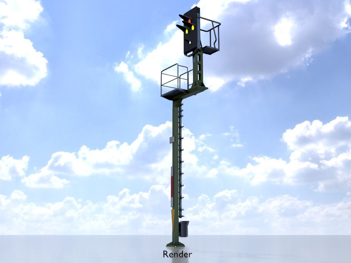 KS-Railway-Signal-Post 7000mm Version-3 Low-poly 3D model_13