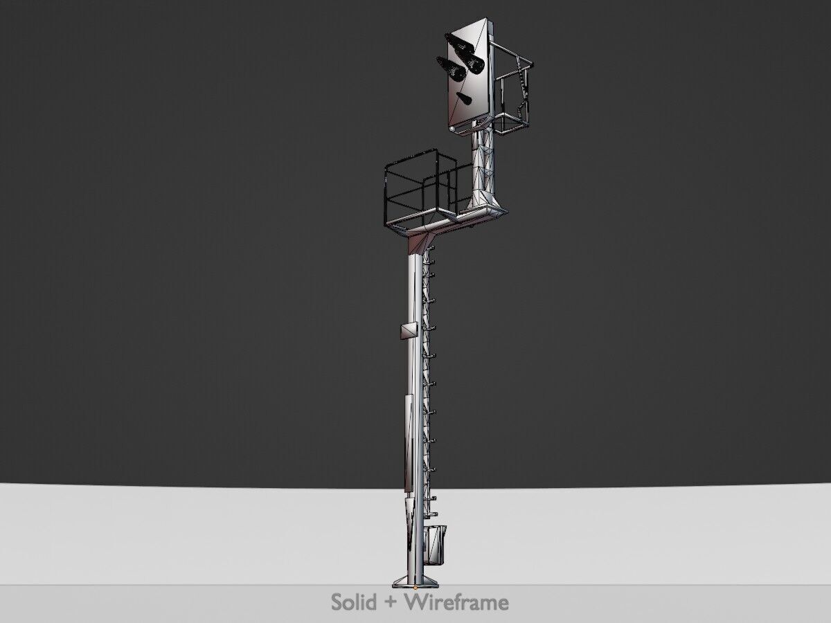 KS-Railway-Signal-Post 7000mm Version-3 Low-poly 3D model_9