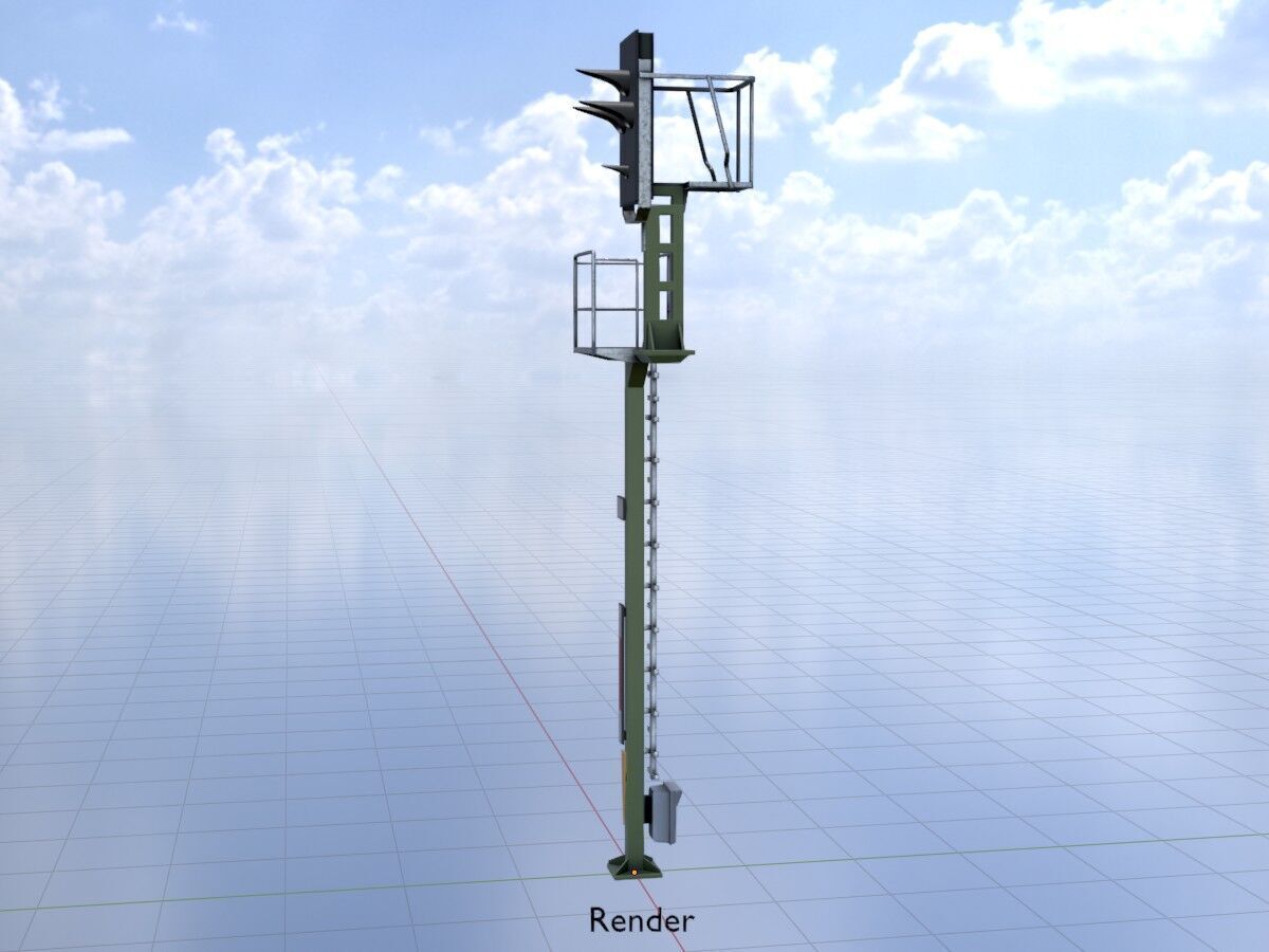 KS-Railway-Signal-Post 7000mm Version-3 Low-poly 3D model_18