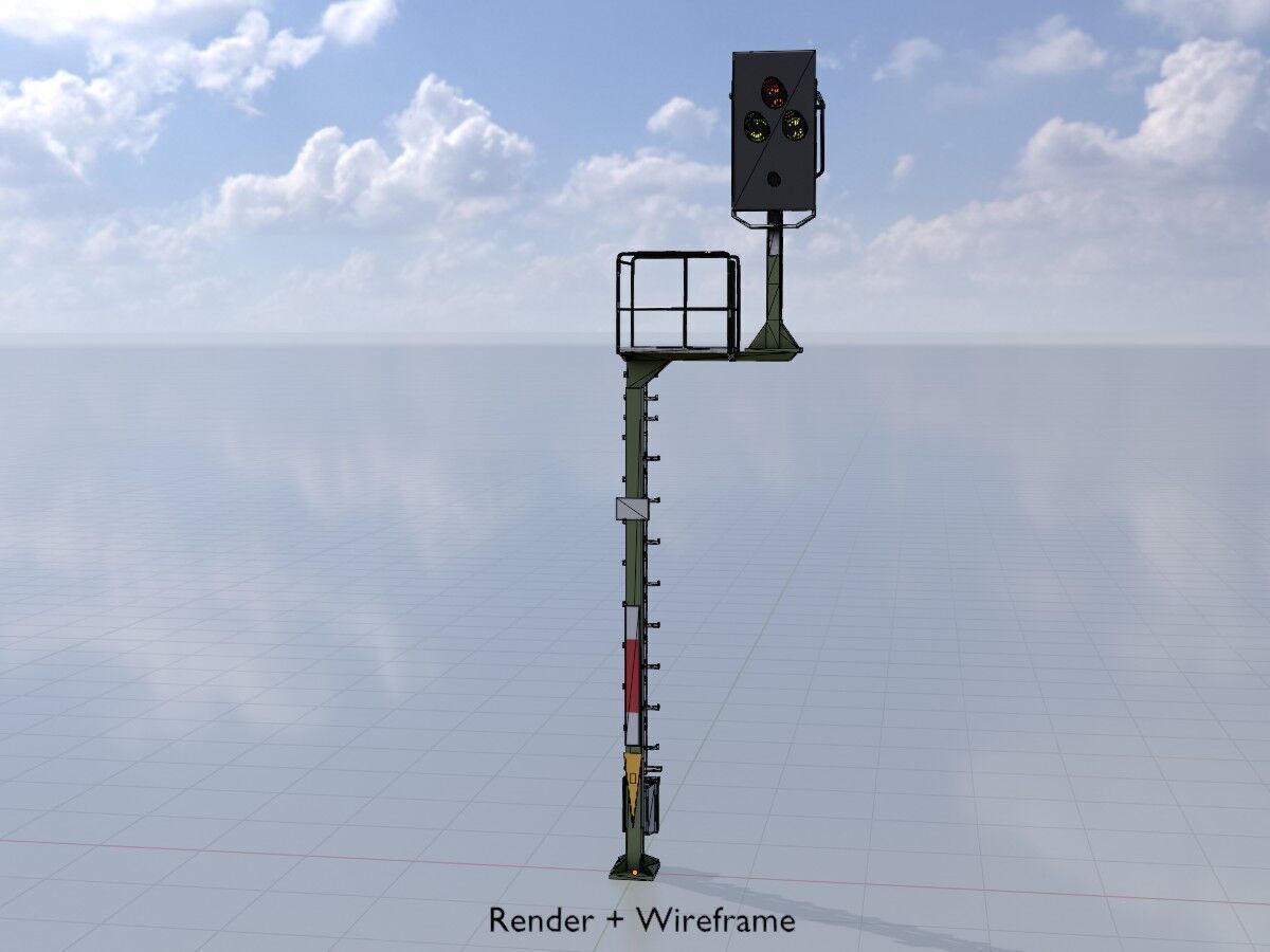 KS-Railway-Signal-Post 7000mm Version-3 Low-poly 3D model_5