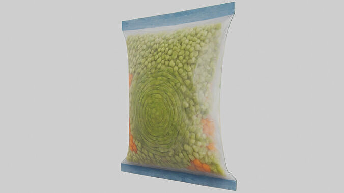 Frozen Vegetable Mix Pack model 3D model 3