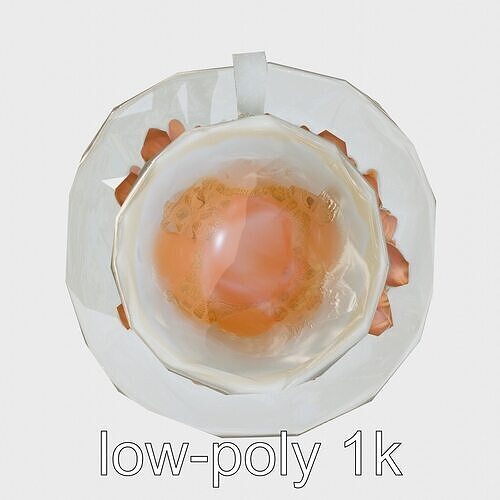 Minimalist Ceramic Coffee Cup with Brazil Nuts Display Low-poly 3D model 5
