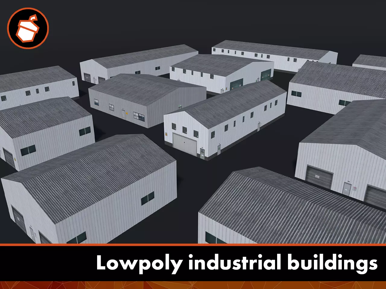 Lowpoly industrial buildings pack Low-poly 3D model_0