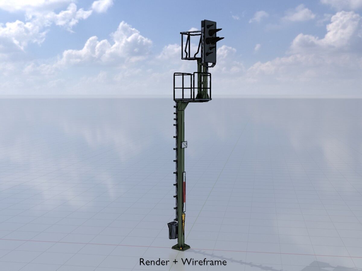 KS-Railway Signal-Post 7000mm Version-4 Low-poly 3D model_5