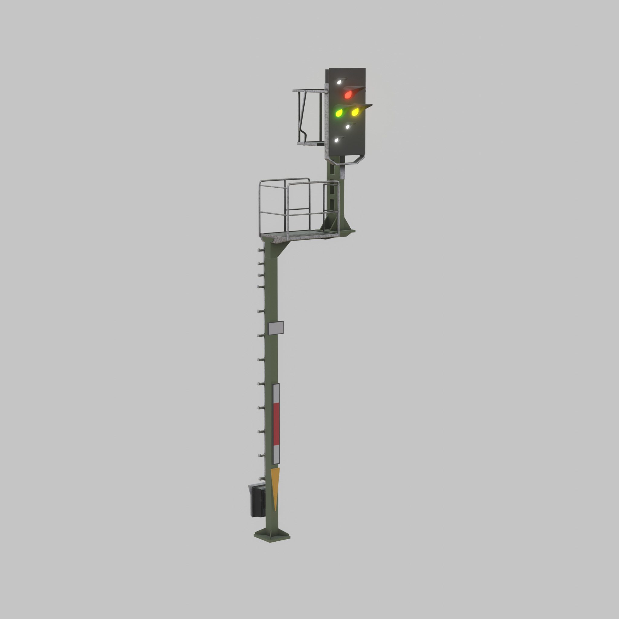 KS-Railway Signal-Post 7000mm Version-4 Low-poly 3D model_41