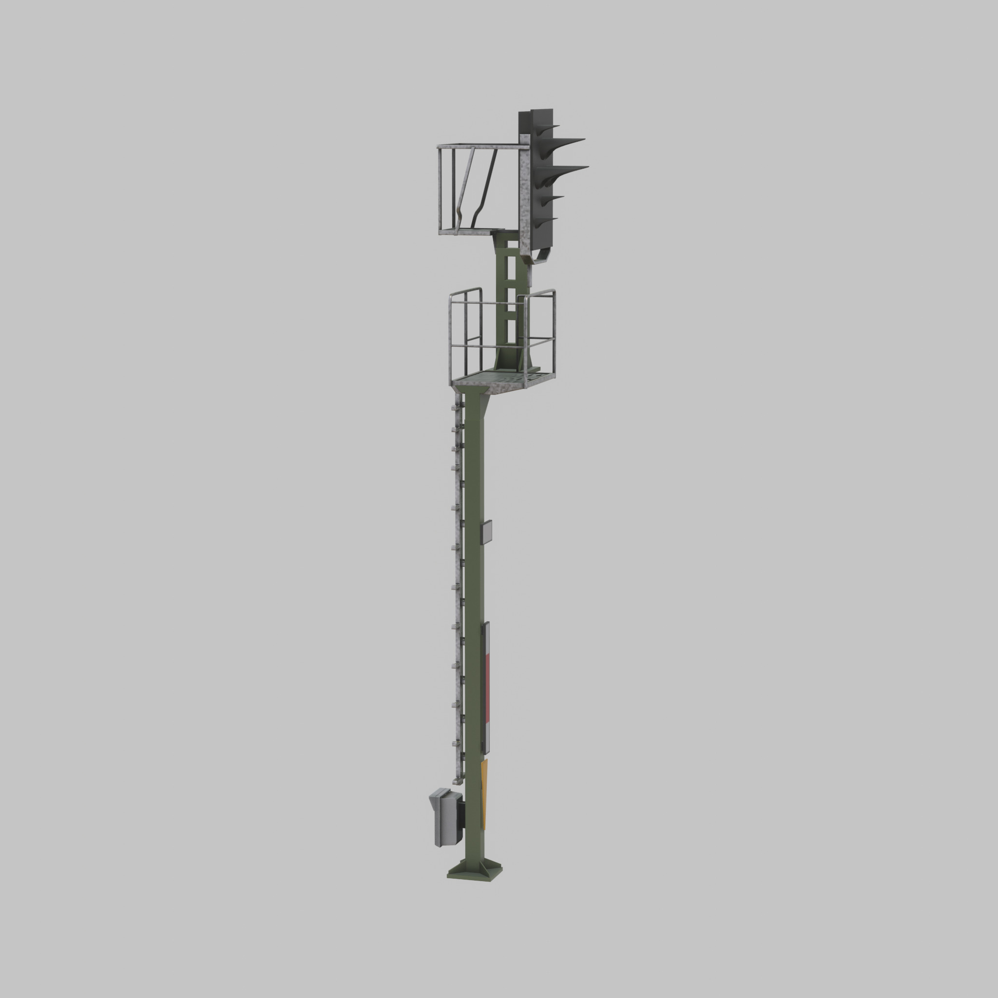 KS-Railway Signal-Post 7000mm Version-4 Low-poly 3D model_38