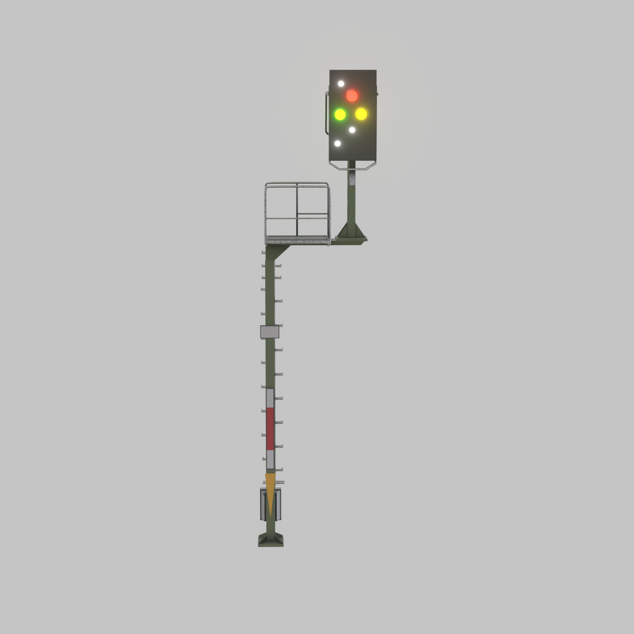 KS-Railway Signal-Post 7000mm Version-4 Low-poly 3D model_21