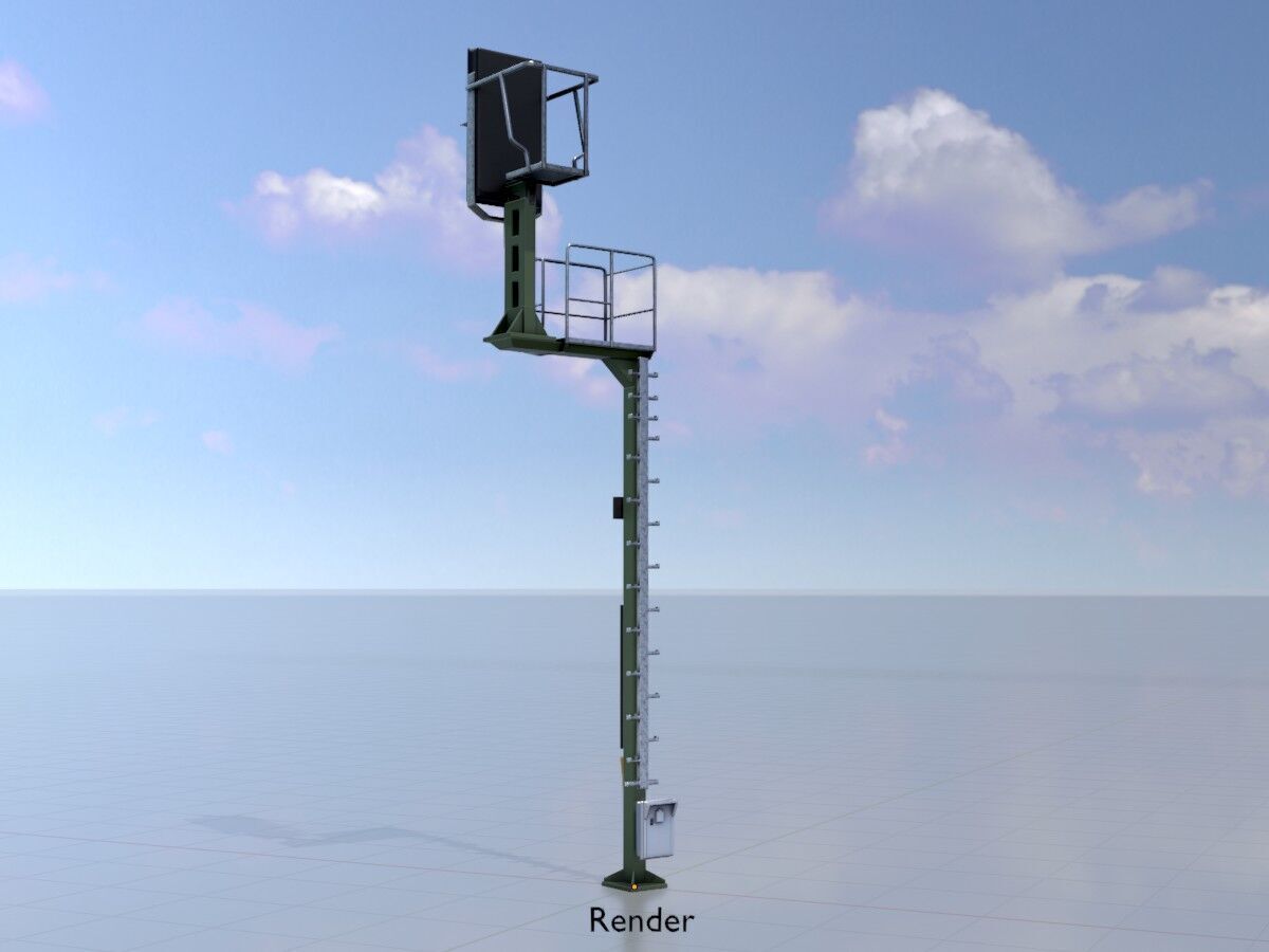 KS-Railway Signal-Post 7000mm Version-4 Low-poly 3D model_15