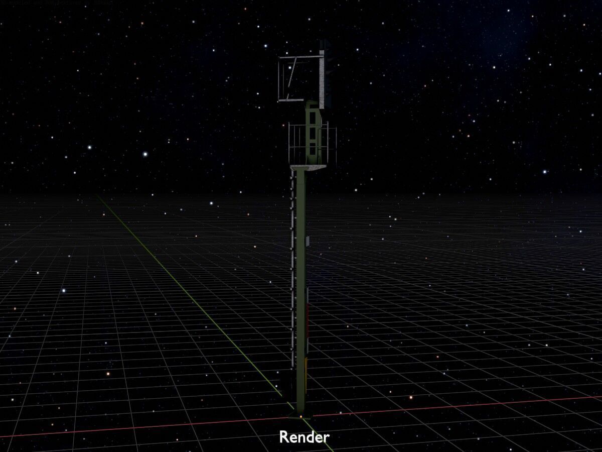 KS-Railway Signal-Post 7000mm Version-4 Low-poly 3D model_17