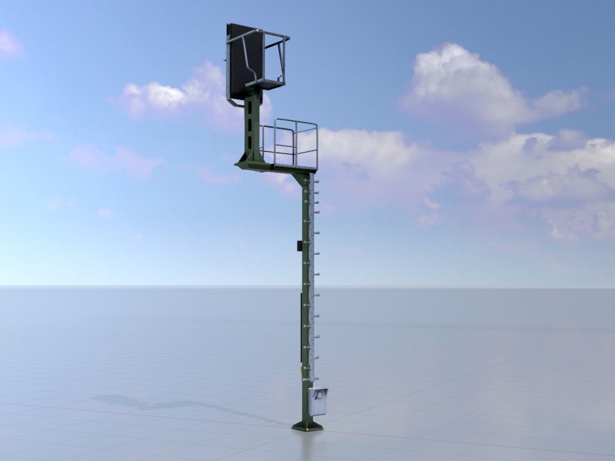 KS-Railway Signal-Post 7000mm Version-4 Low-poly 3D model_3
