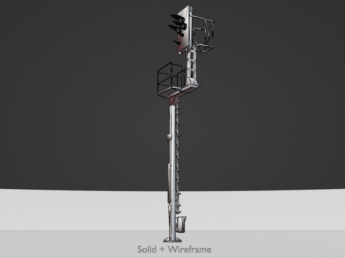 KS-Railway Signal-Post 7000mm Version-4 Low-poly 3D model_11
