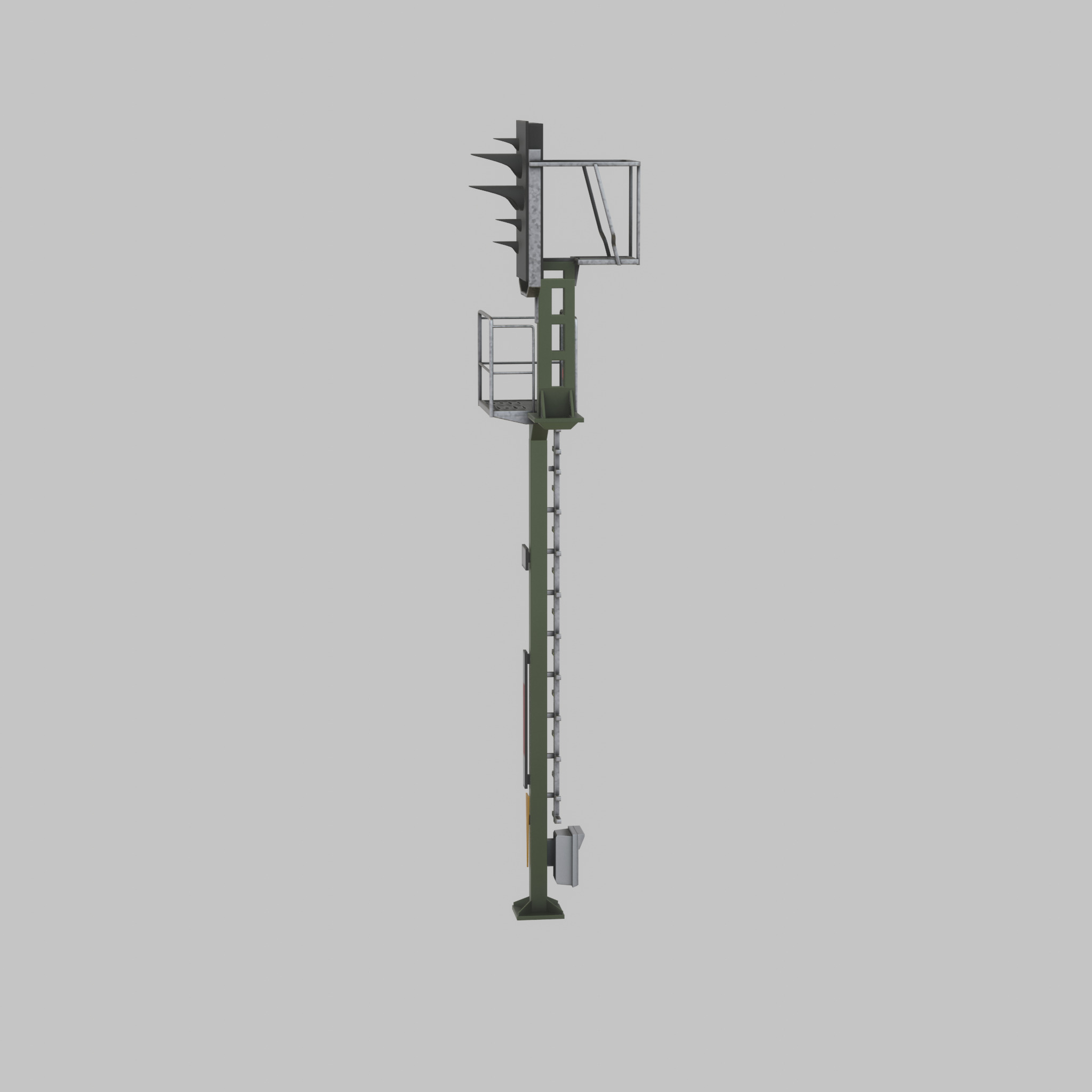 KS-Railway Signal-Post 7000mm Version-4 Low-poly 3D model_49